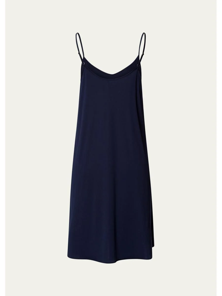 Silk-Trim Cotton Chemise - 1