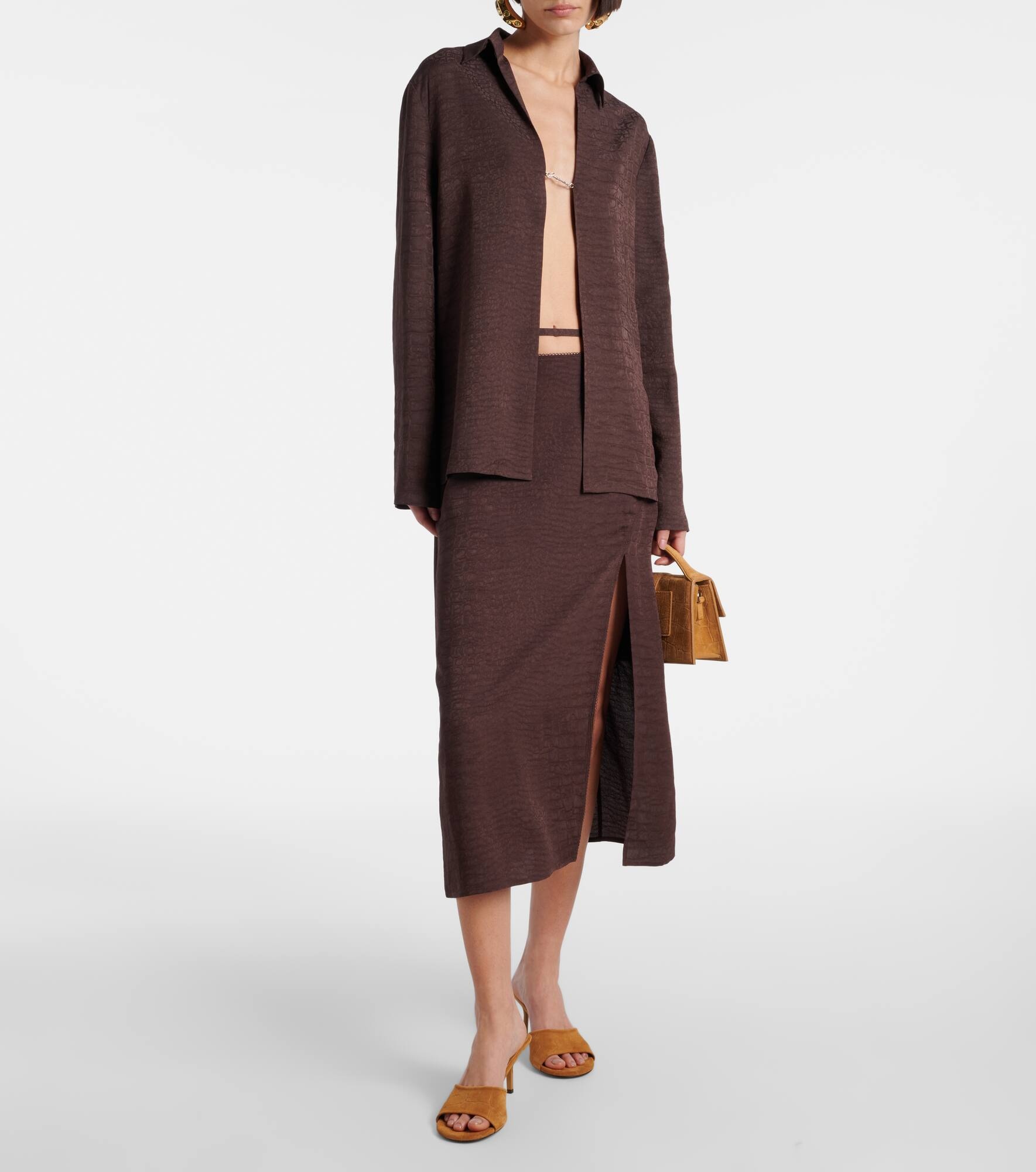 Cubisto 70 croc-effect suede mules - 3