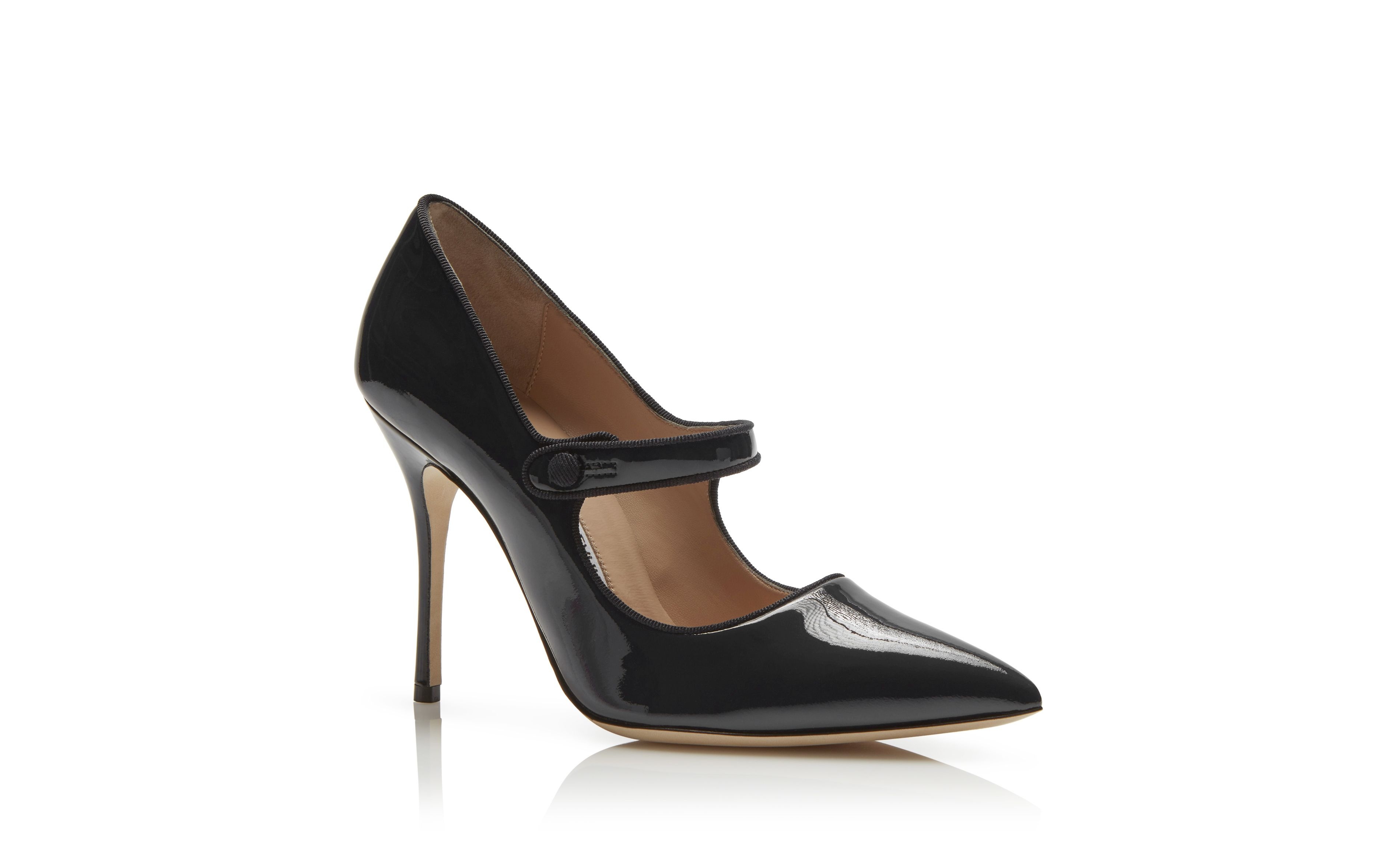 Black Patent Leather Pointed Toe Pumps - 3