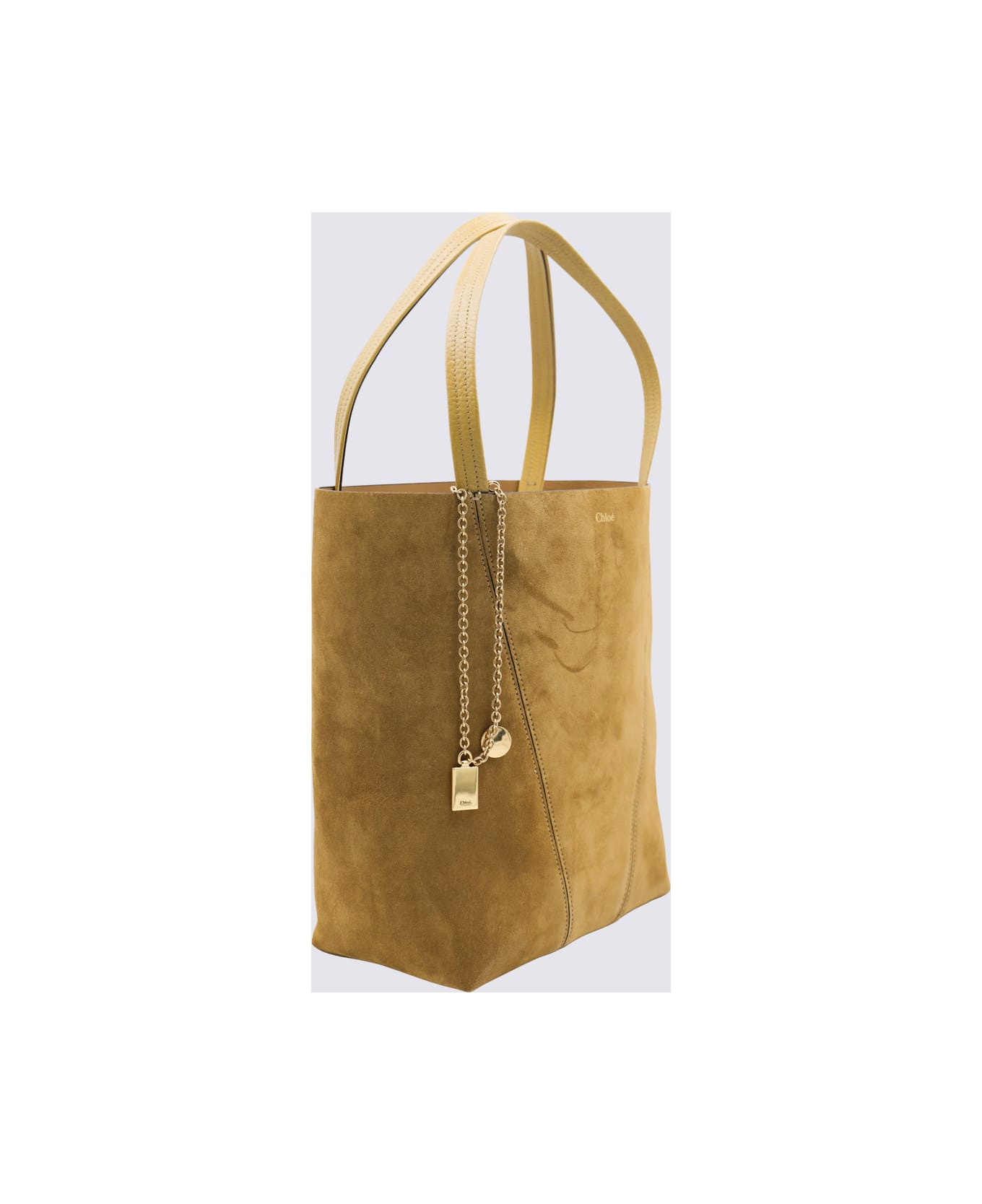 Dark Gold Leather Spin Tote - 2