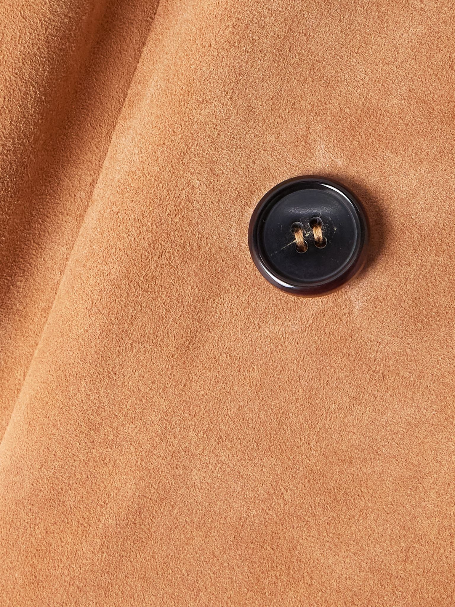 Jones double-breasted suede blazer Tan - 4
