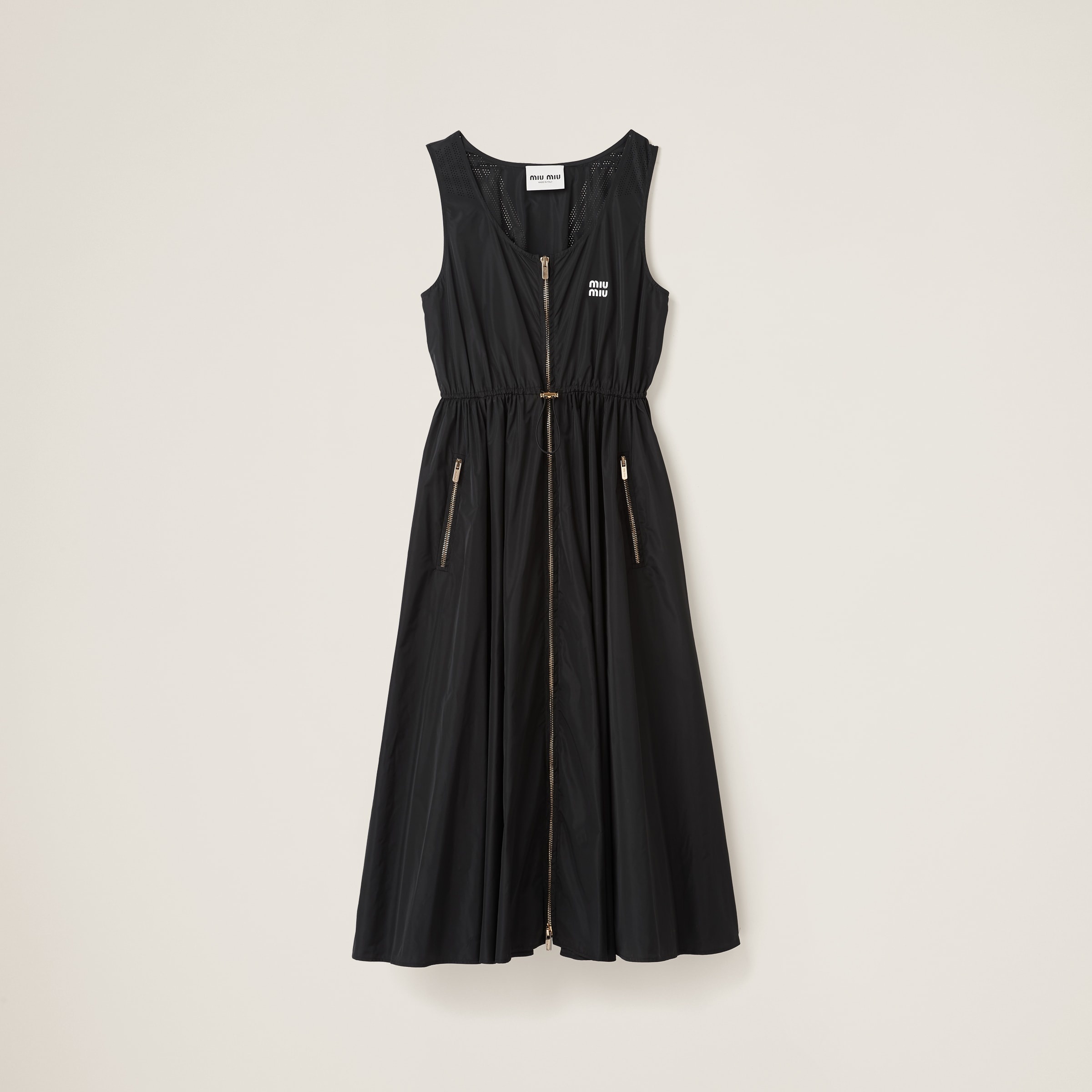 Sleeveless technical silk dress - 1
