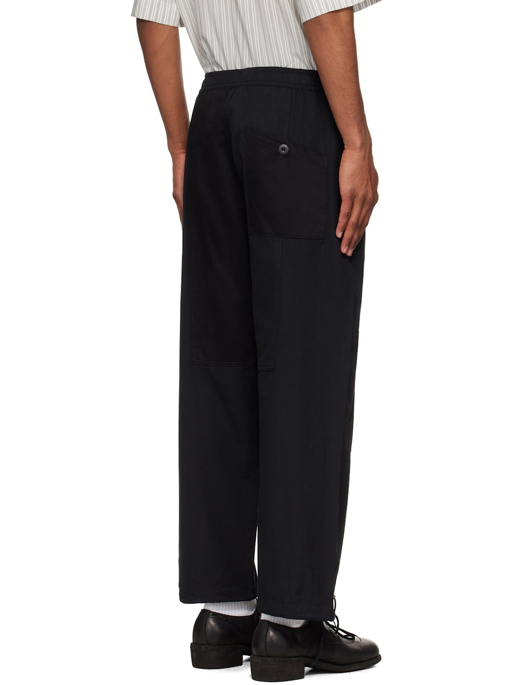 Black 6087 Upcycled Loose Cargo Track Pants - 3