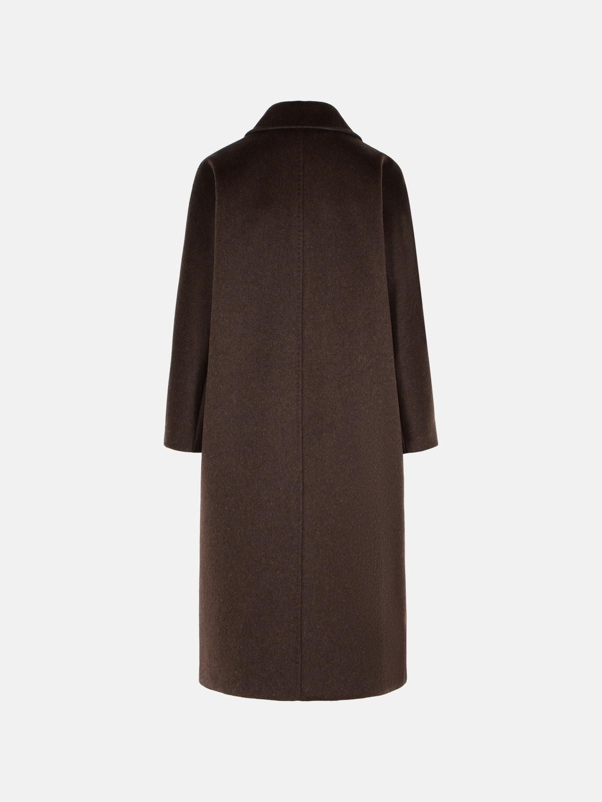 MALE OVER COAT IN CACHEMIRE, ALPACA AND BROWN WOOL - 3