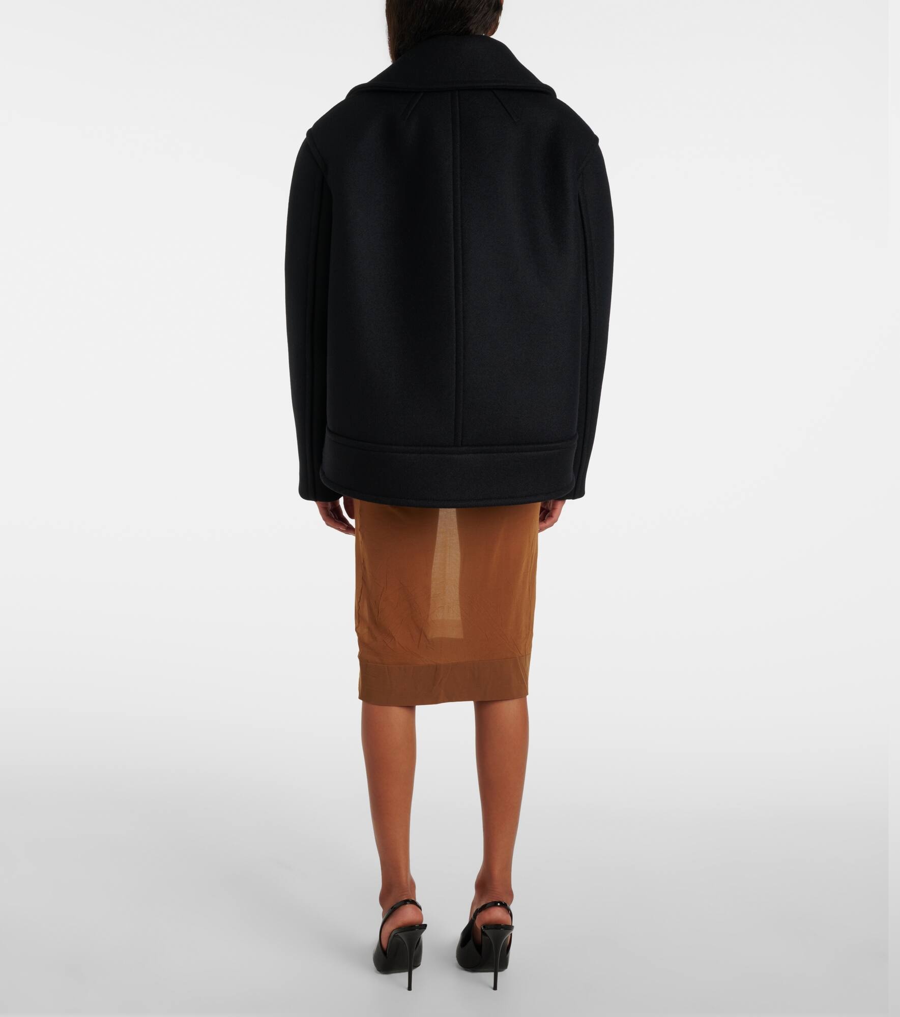 Oversized virgin wool peacoat - 3