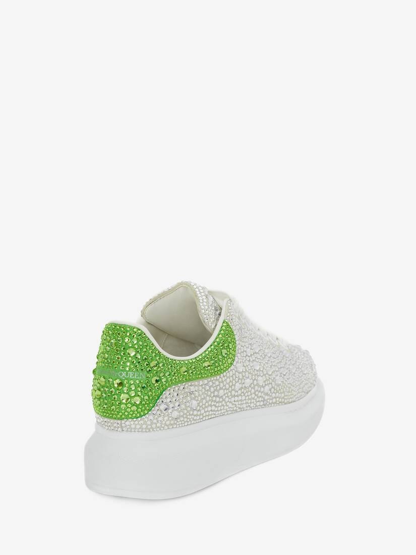 Women's Oversized Sneaker in White/acid Green - 3
