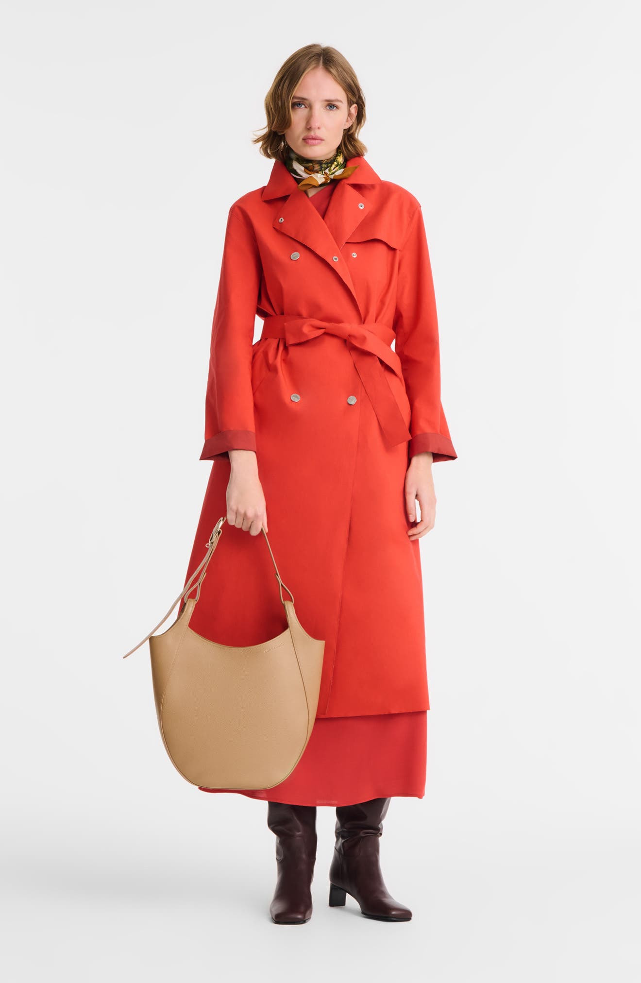 Longchamp Large Le Foulonne Leather Hobo Bag in Biscuit at Nordstrom - 2