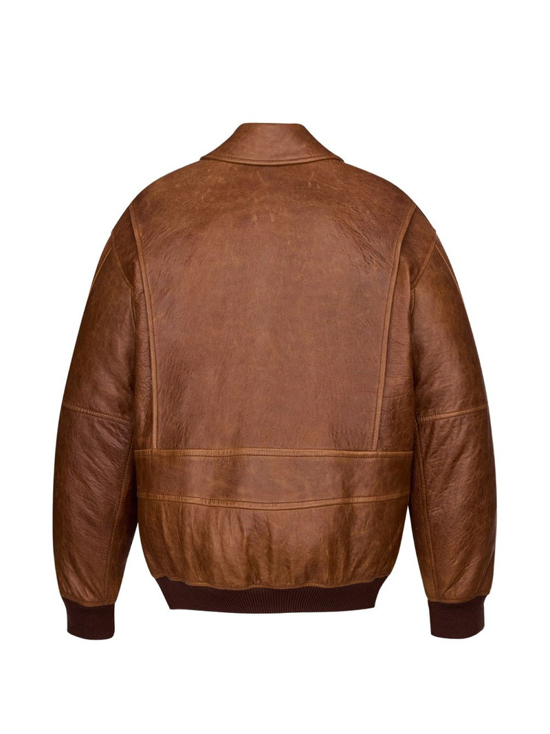 SAINT LAURENT leather bomber jacket outlook