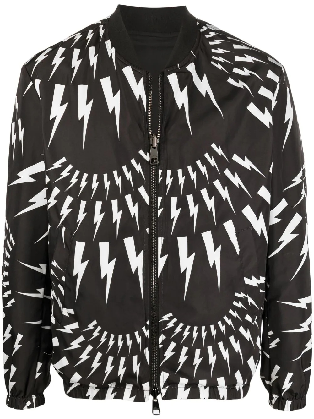 Thunderbolt-print bomber jacket - 1