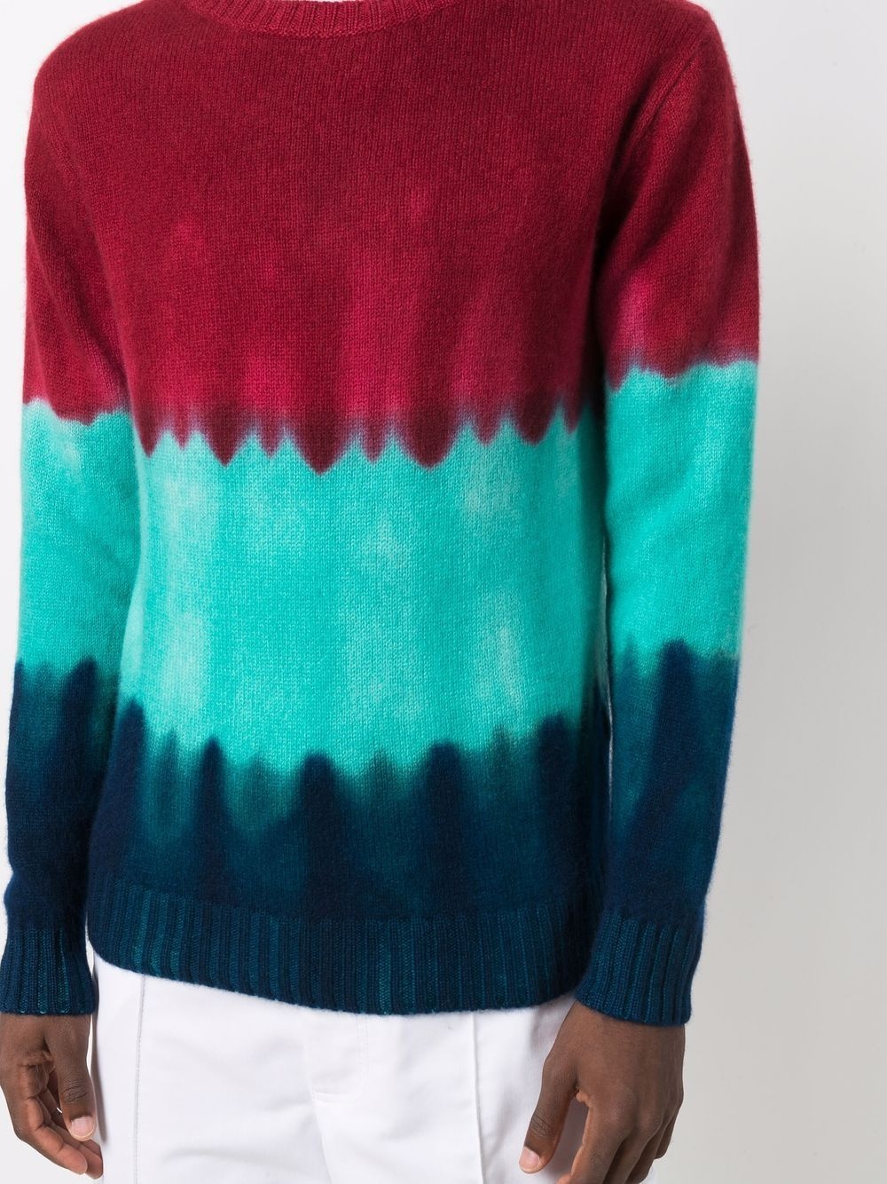 colour-block tie-dye jumper - 6