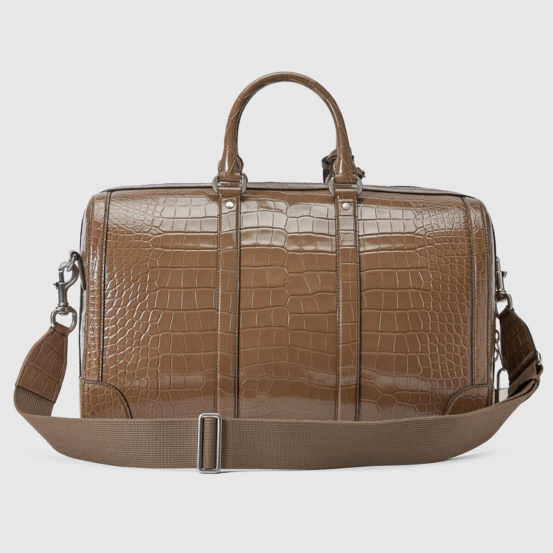 Crocodile duffle bag with Double G 4