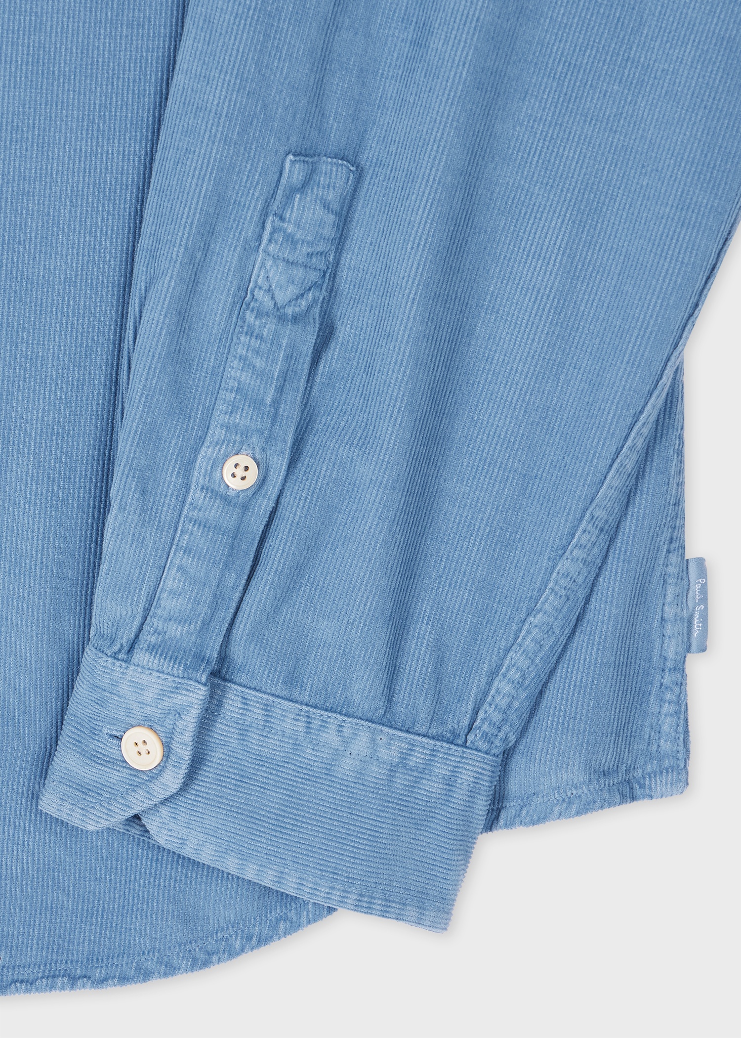 Tailored-Fit Pale Blue Corduroy Button-Down Shirt - 2