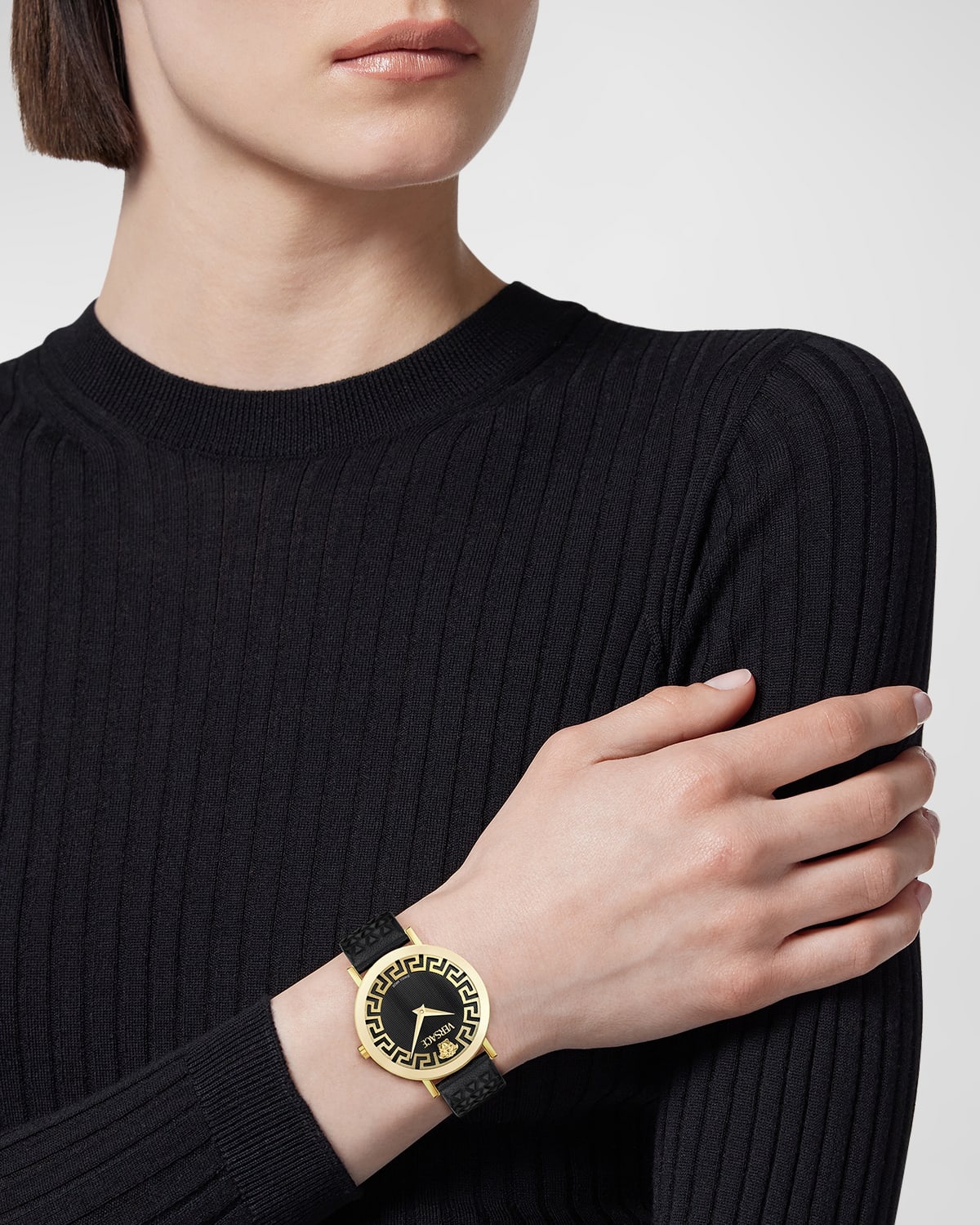 35mm Daedalus Watch with Leather Strap, Gold/Black - 2