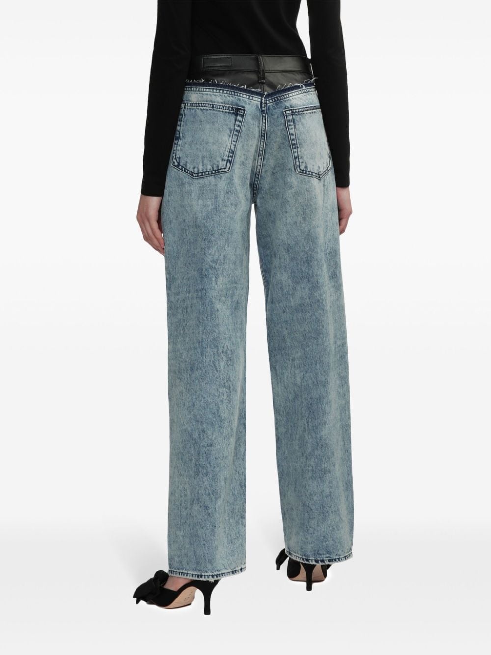 cotton wide-leg jeans - 4
