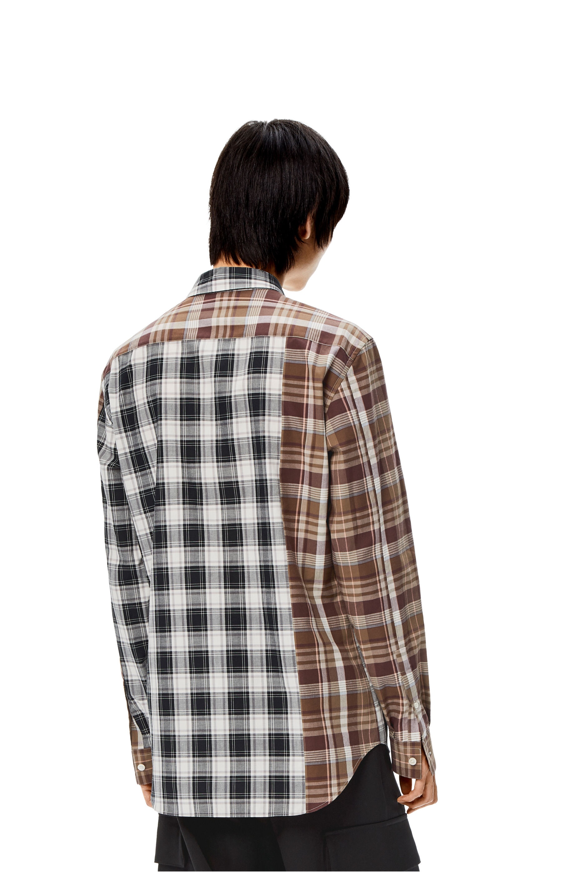 Patchwork check shirt in cotton - 4