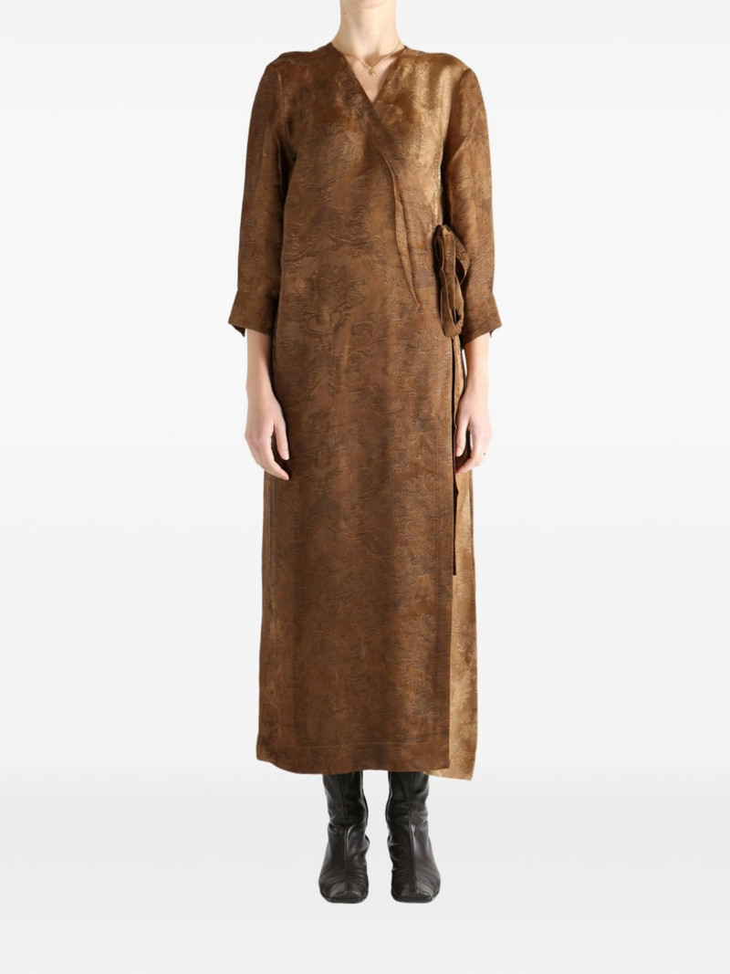 UMA WANG Anthea long-sleeve midi wrap dress outlook