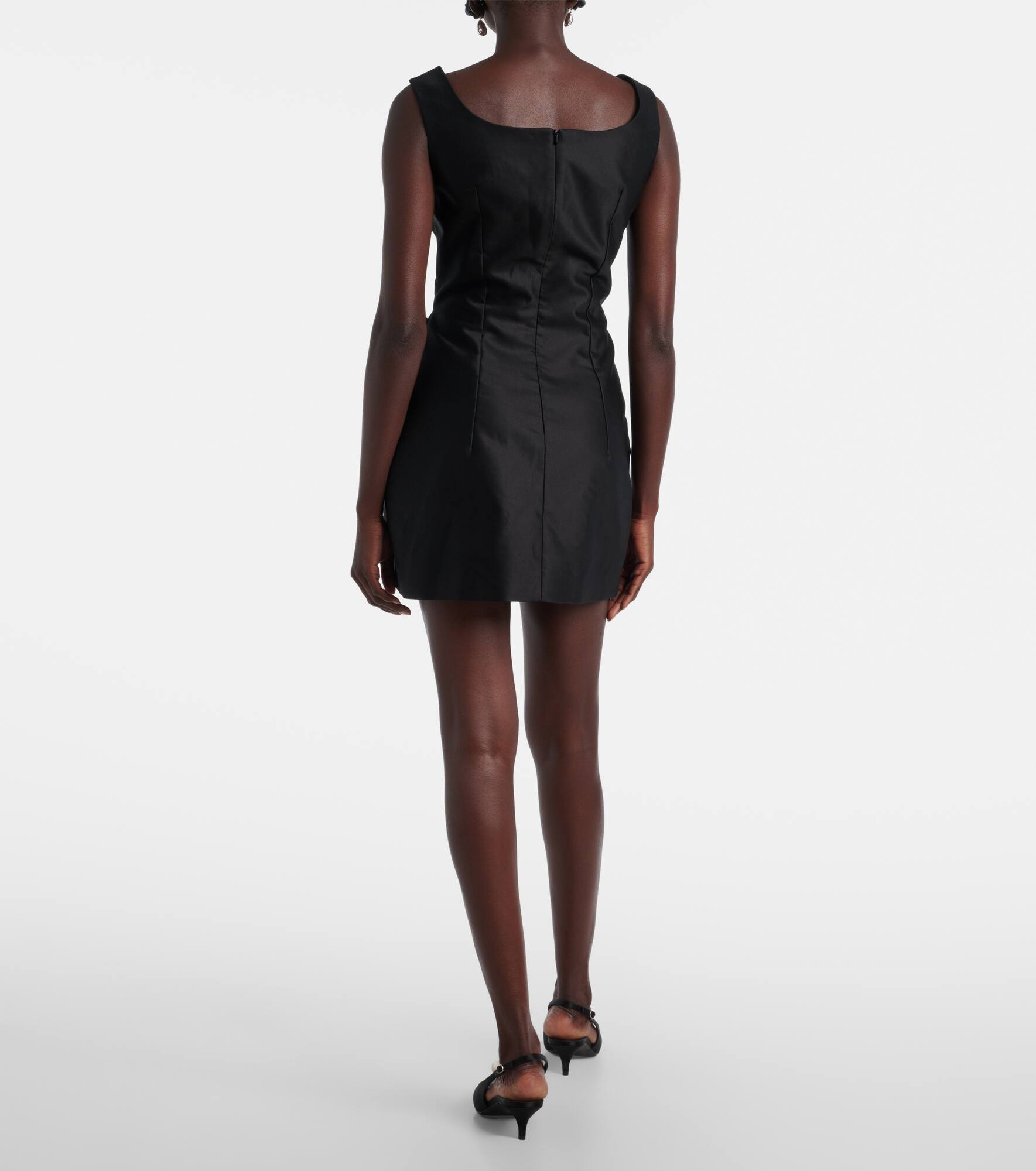 Floral-appliqué cotton minidress - 3