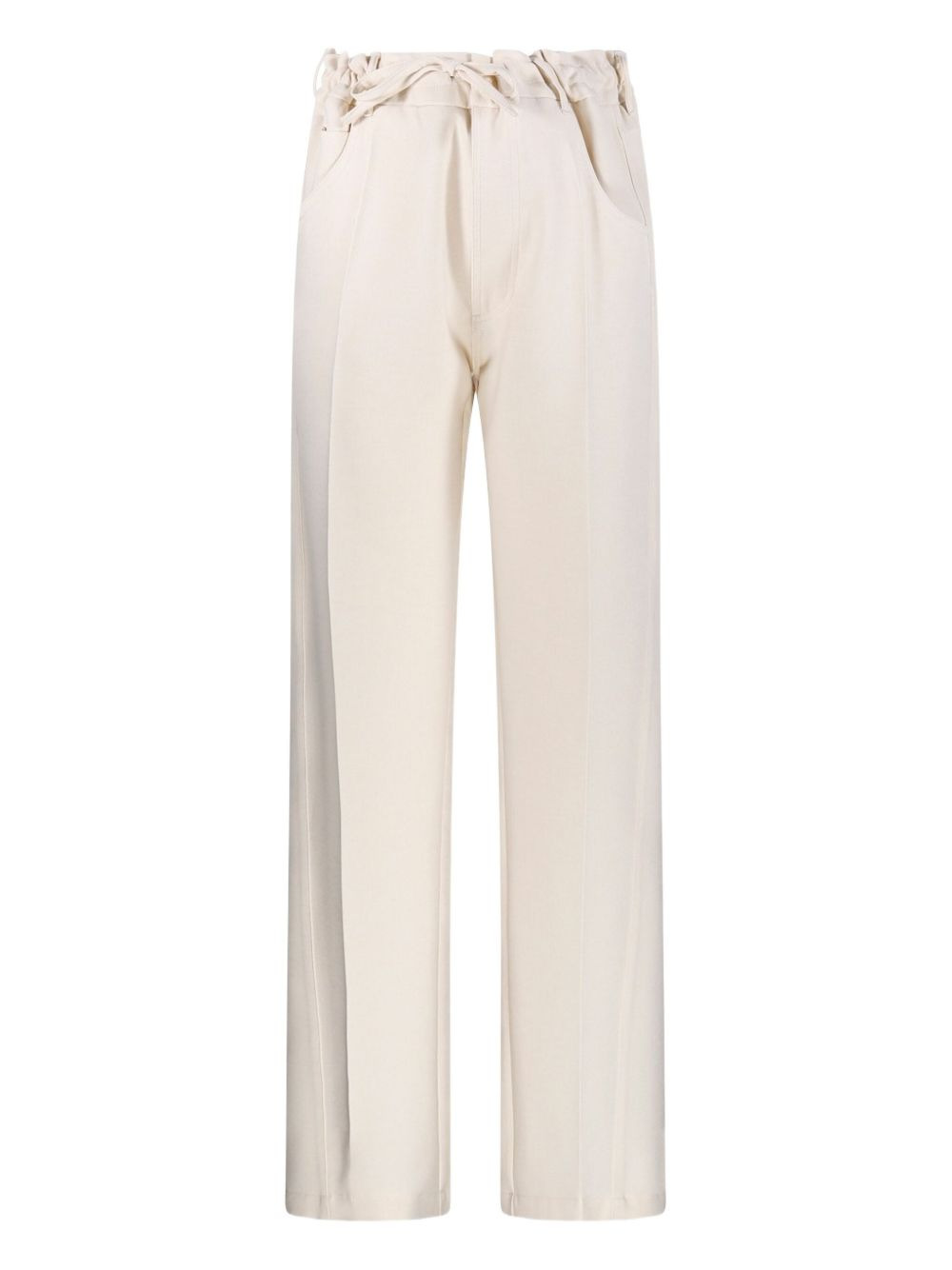 drawstring pocketed straight trousers - 1