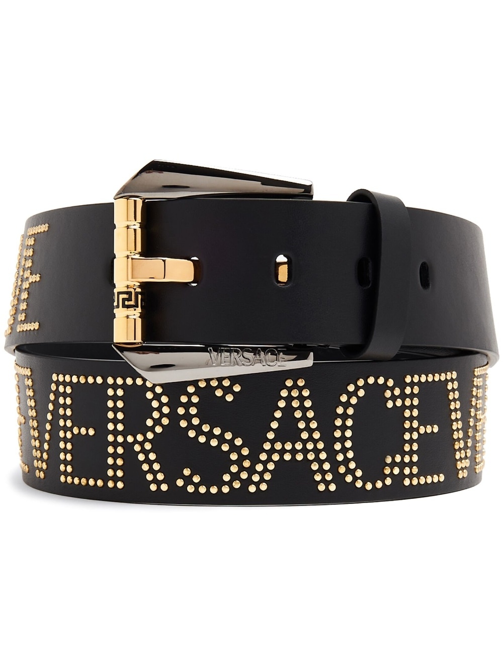 logo-studded Greca belt - 1