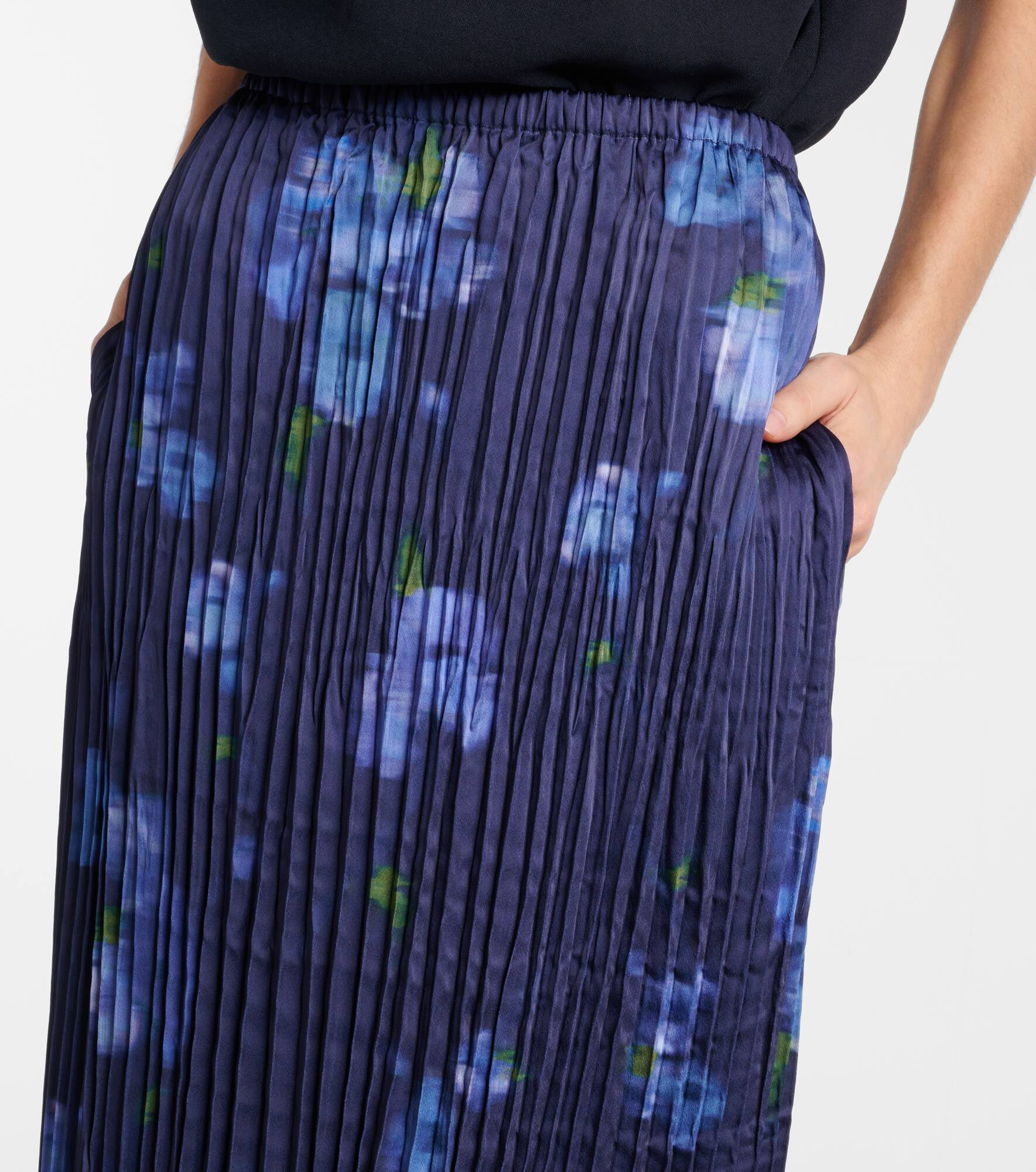 Poppy Blur plissé midi skirt - 4