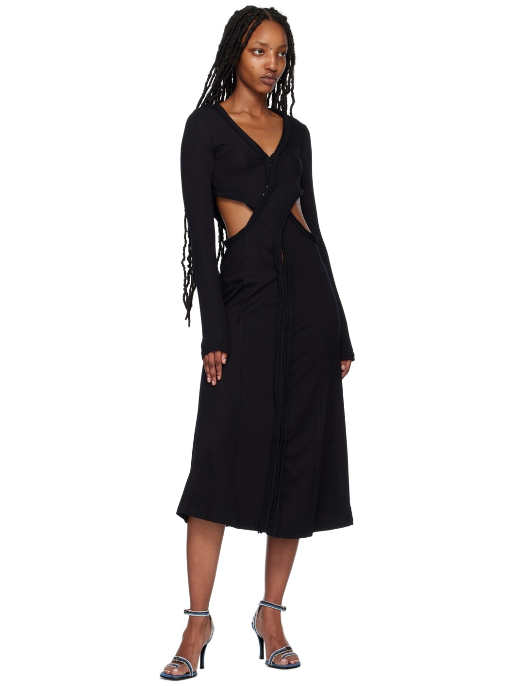 Black D-Hilly Midi Dress - 4