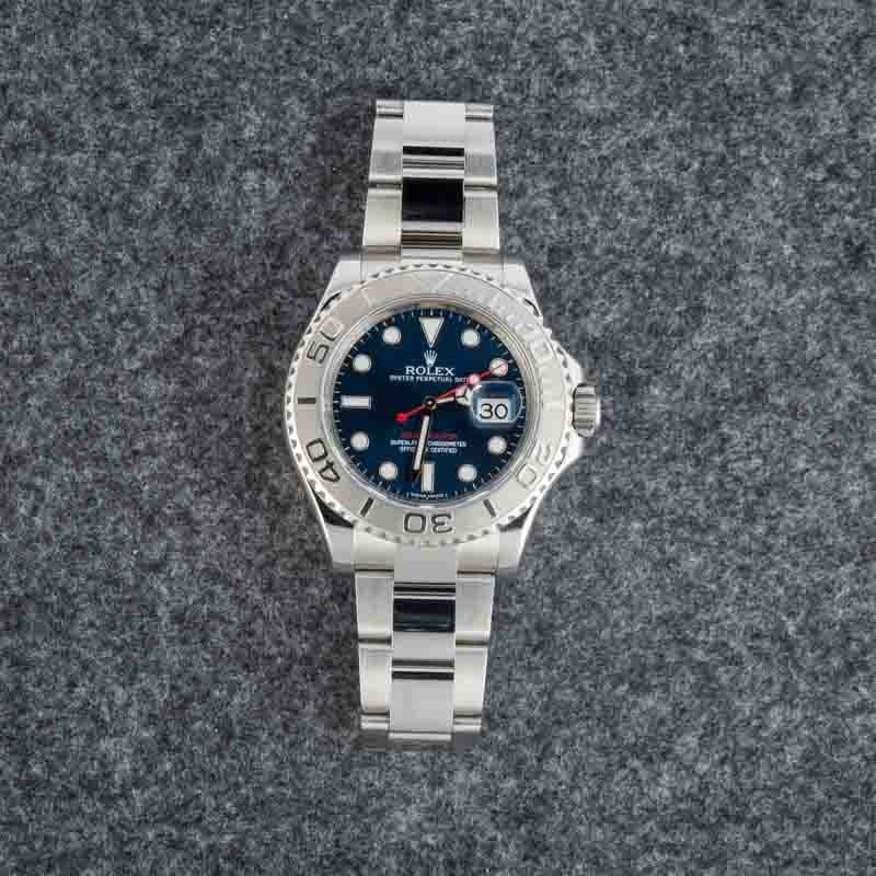 Pre-owned Rolex Yacht-Master 116622 Blue Chromalight Dial - 5