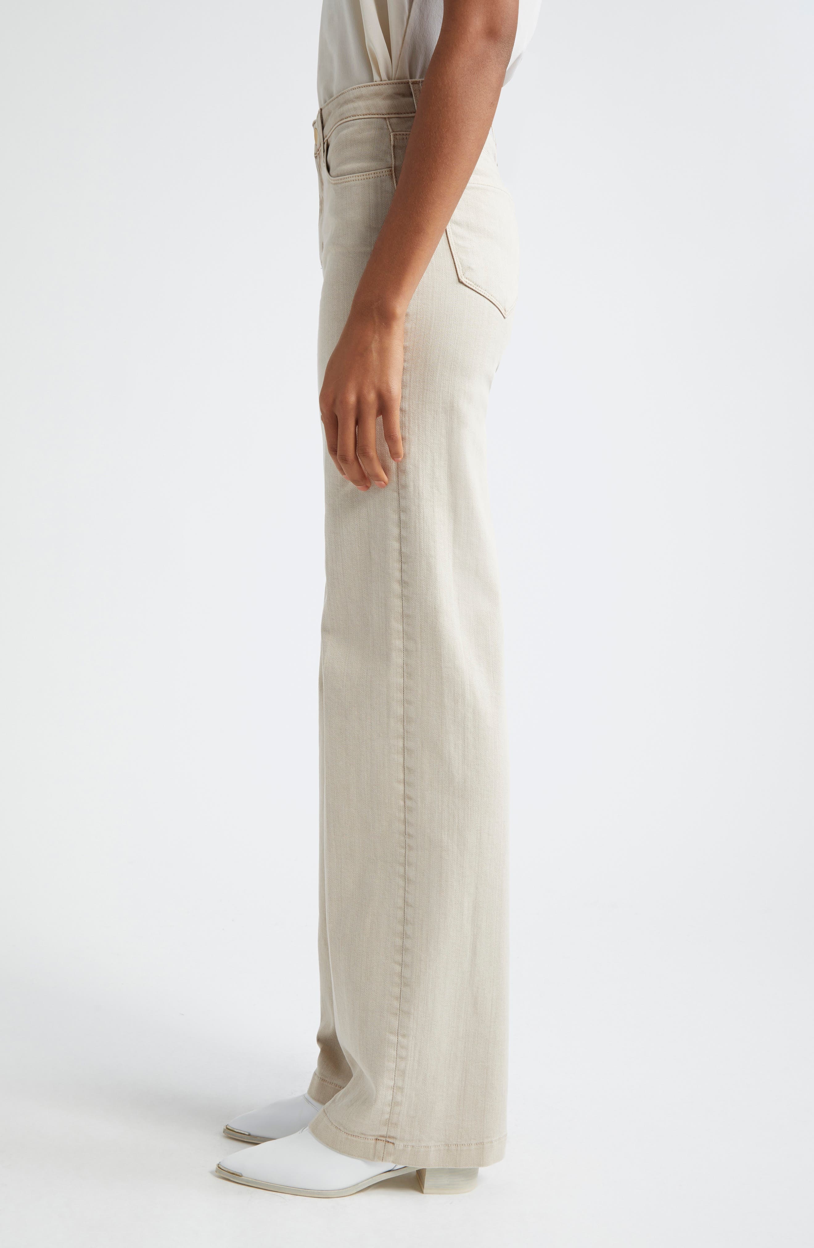 L'AGENCE Scottie Wide Leg Jeans in Biscuit at Nordstrom - 4