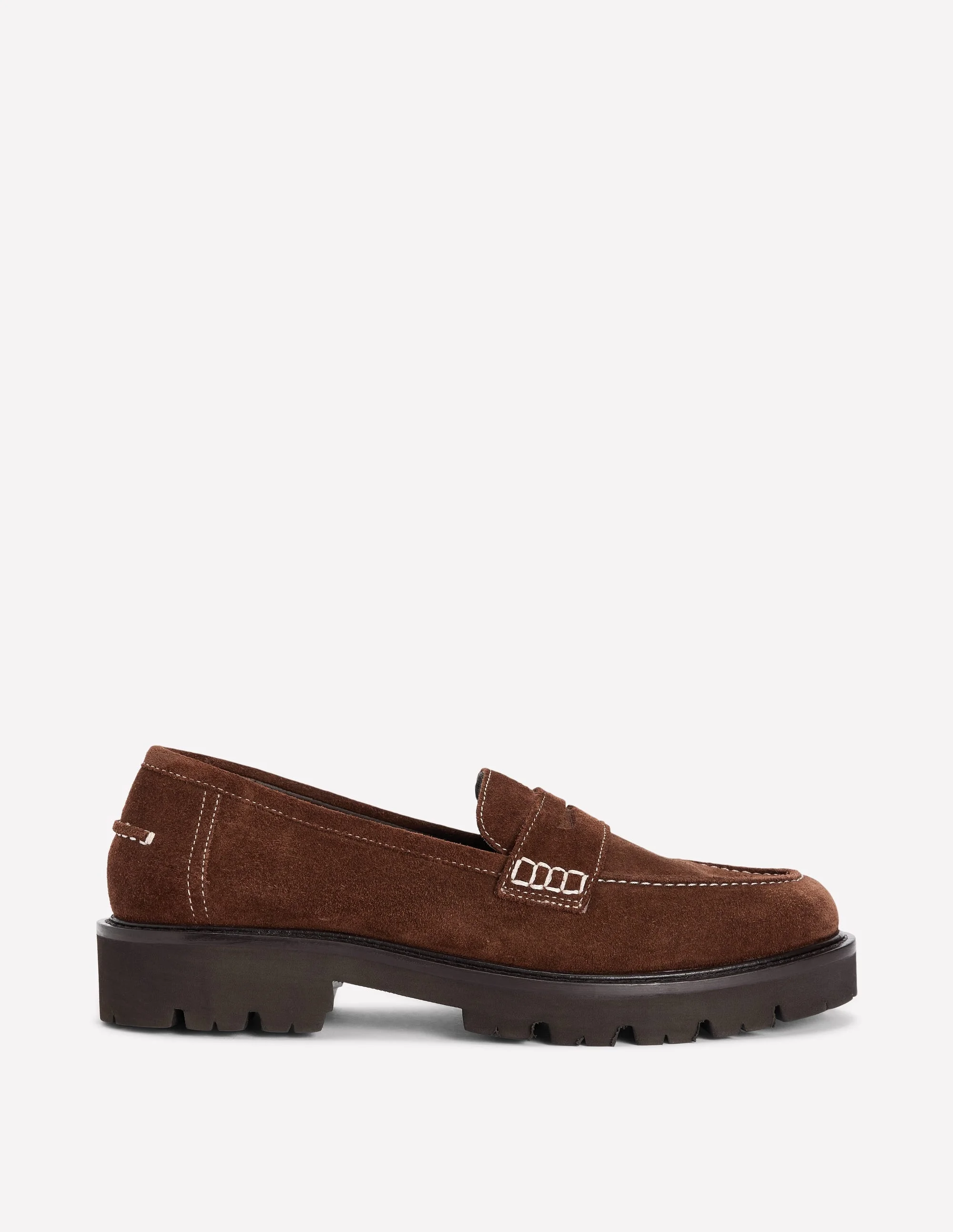 Chunky Cleated Sole Loafers-Raw Umber - 1