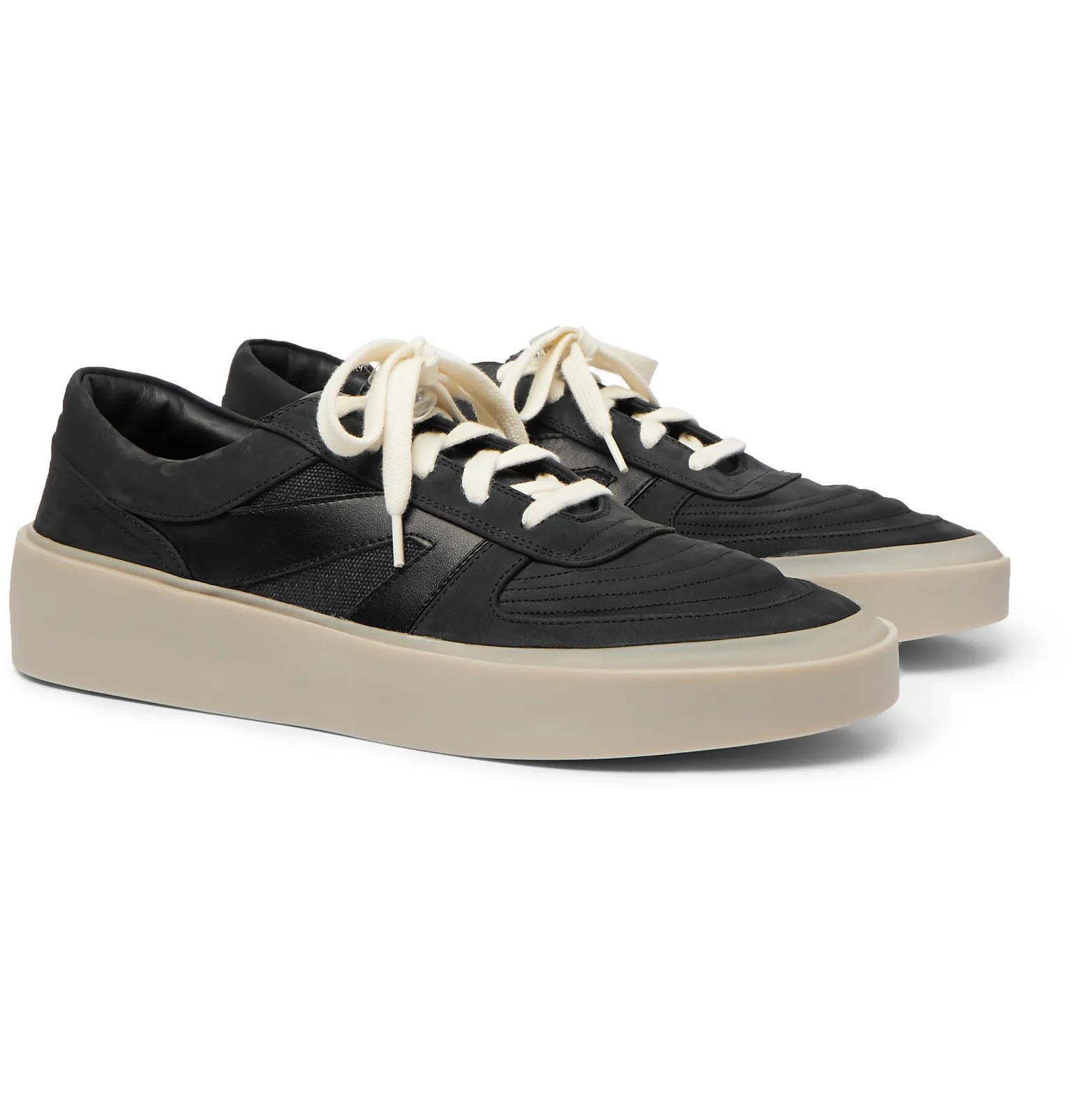 Leather, Nubuck and Mesh Sneakers - 2