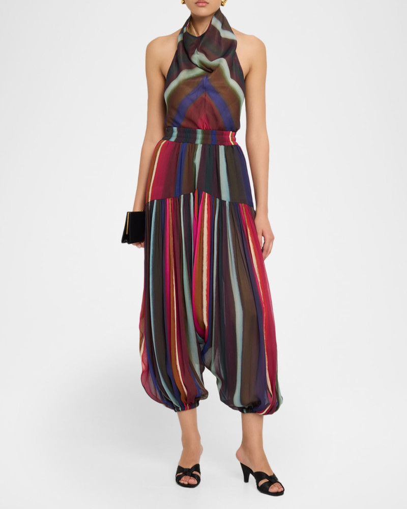 CHRISTOPHER JOHN ROGERS Louie Stripe Cowl Halter Top outlook