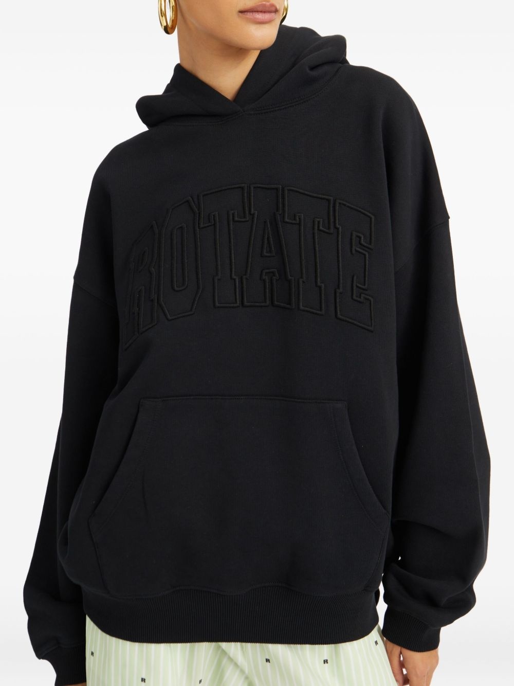 embroidered logo hoodie - 3