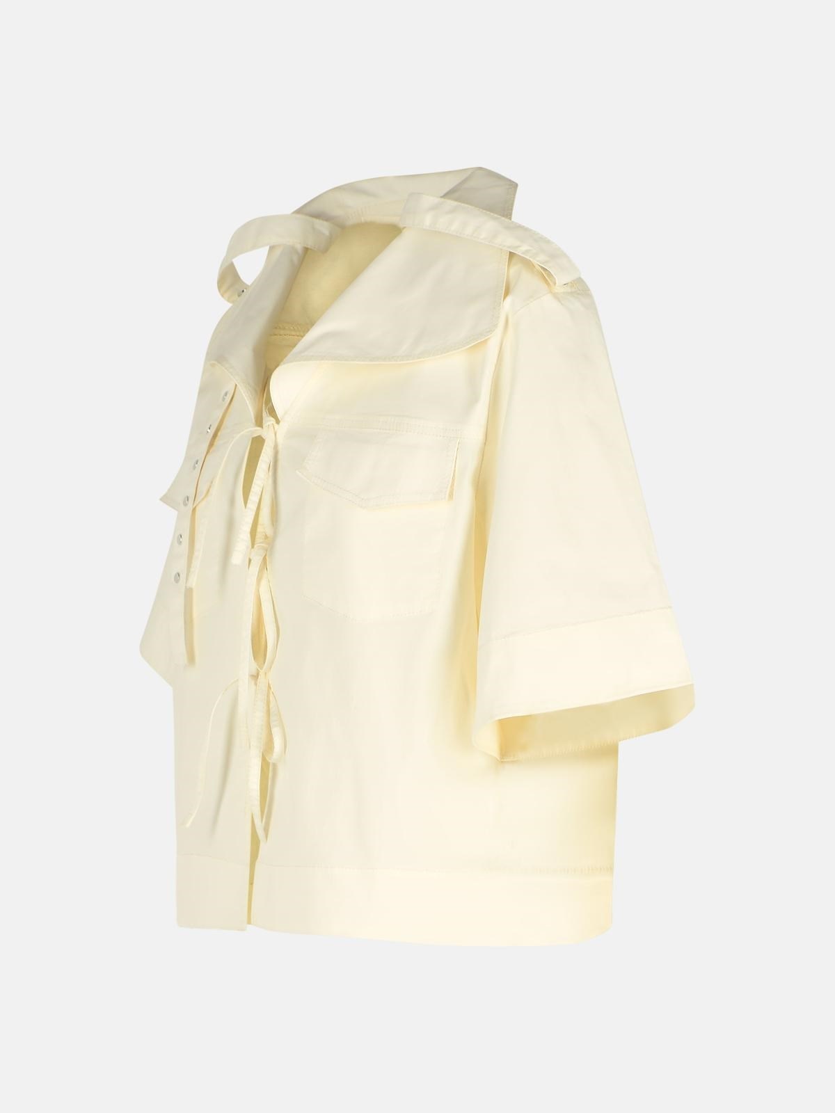 OFF-WHITE STRETCH COTTON BLOUSE - 2
