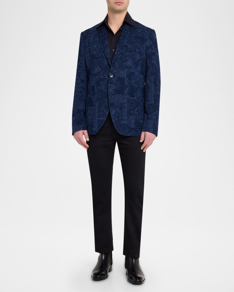 Etro Men's Floral Motif Cotton Jacquard Sport Coat outlook