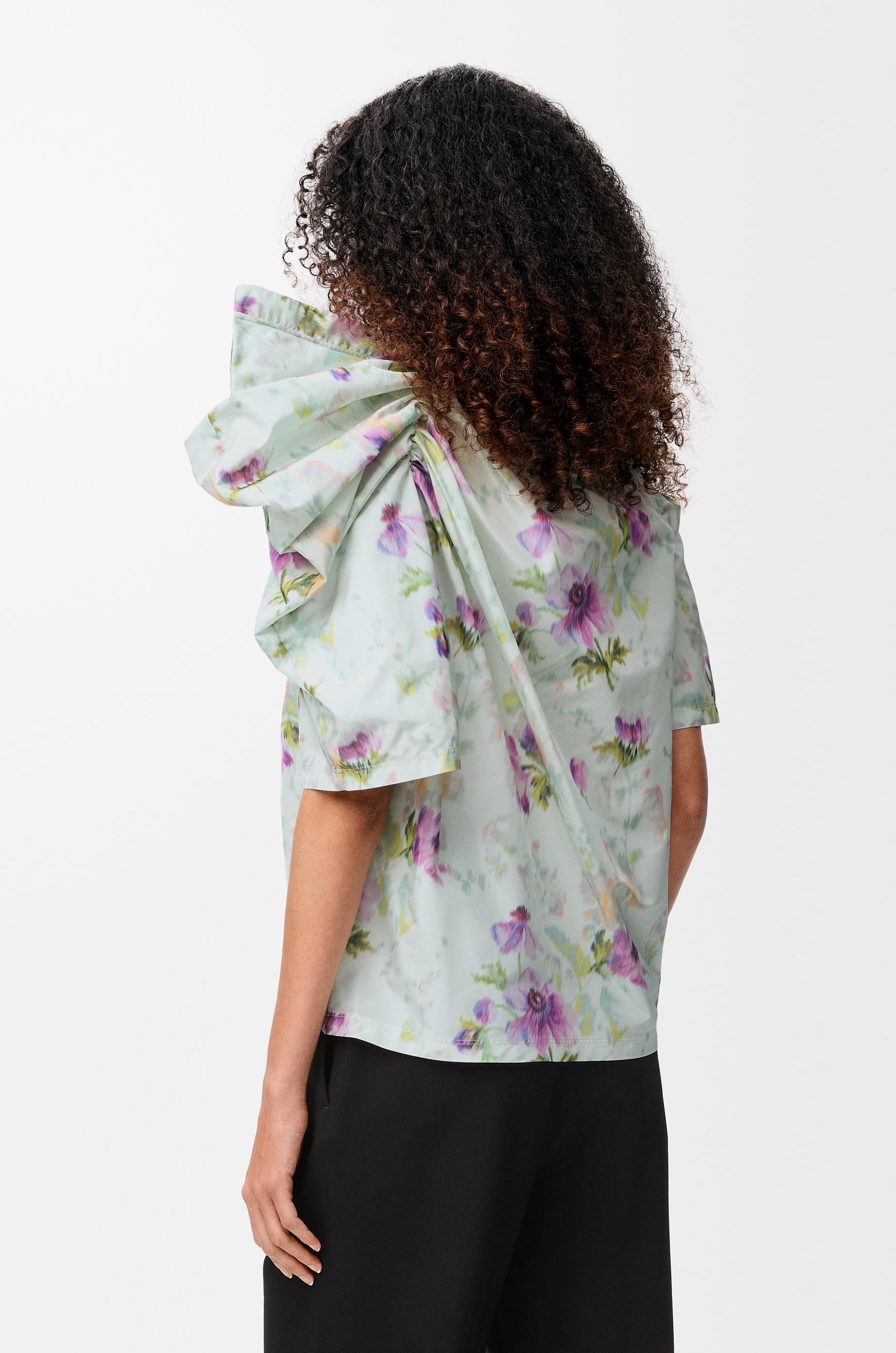 Draped top in silk blend taffeta - 4