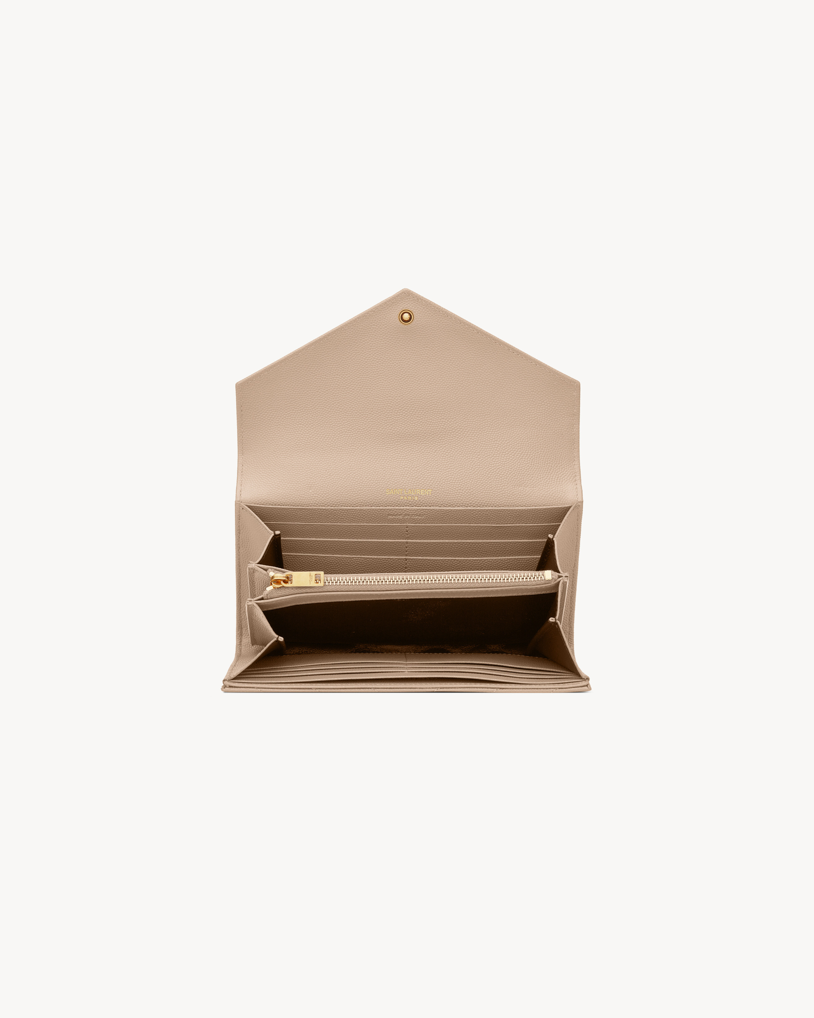 CASSANDRE MATELASSÉ LARGE FLAP WALLET IN GRAIN DE POUDRE LEATHER - 4