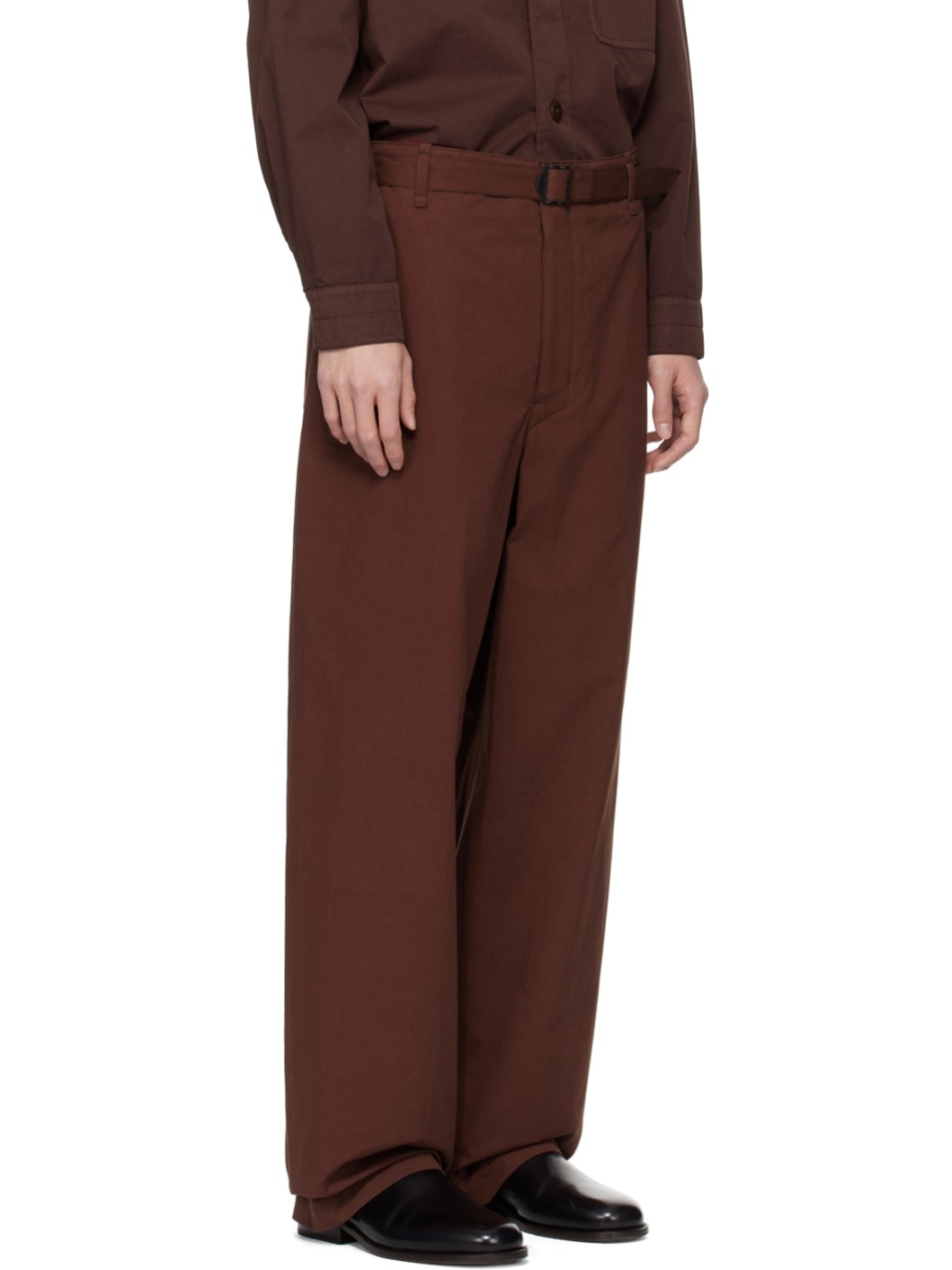 Brown Seamless Belted Trousers - 2