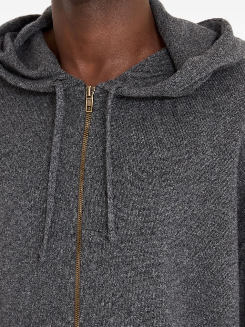 brushed zipped hoodie - 7
