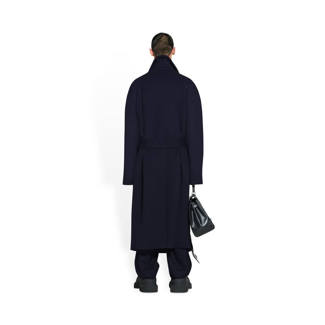 Men's Raglan Coat in Navy Blue - 4