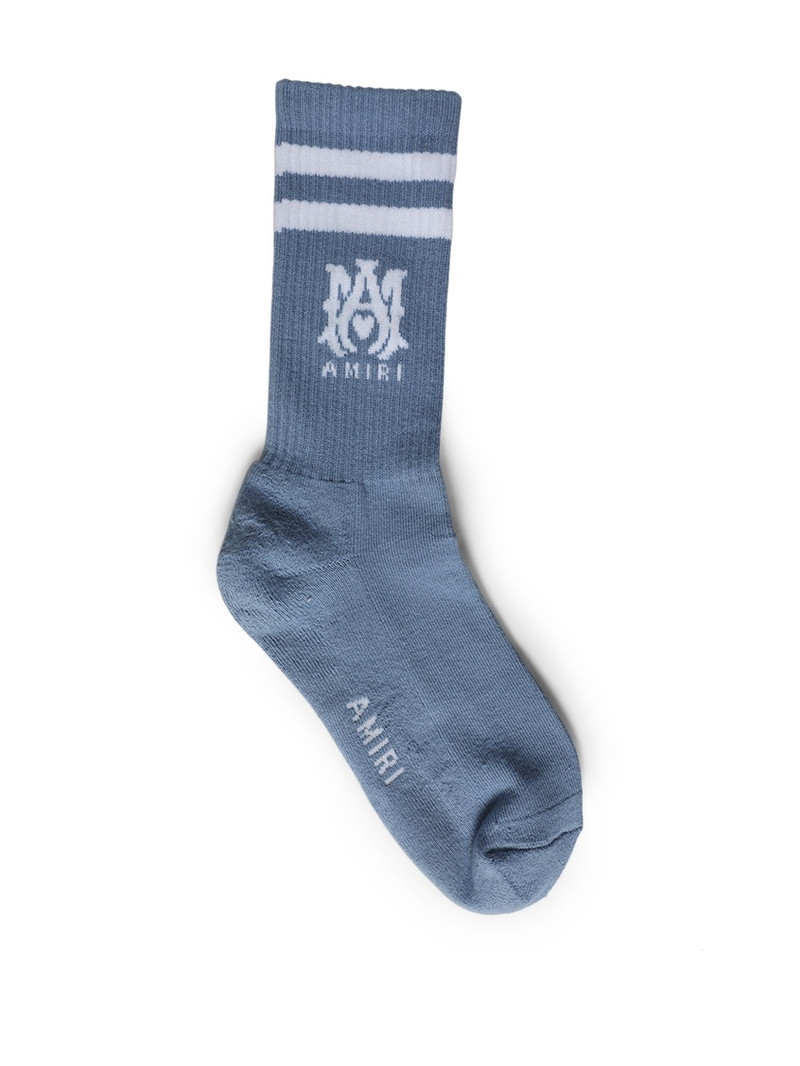 M.a. Stripe Socks Dusty Blue 1