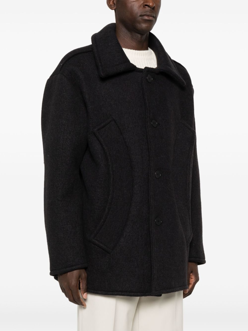brushed coat - 3