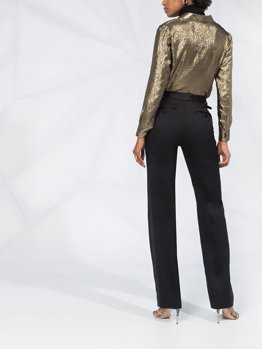 high-waisted straight-leg trousers - 6