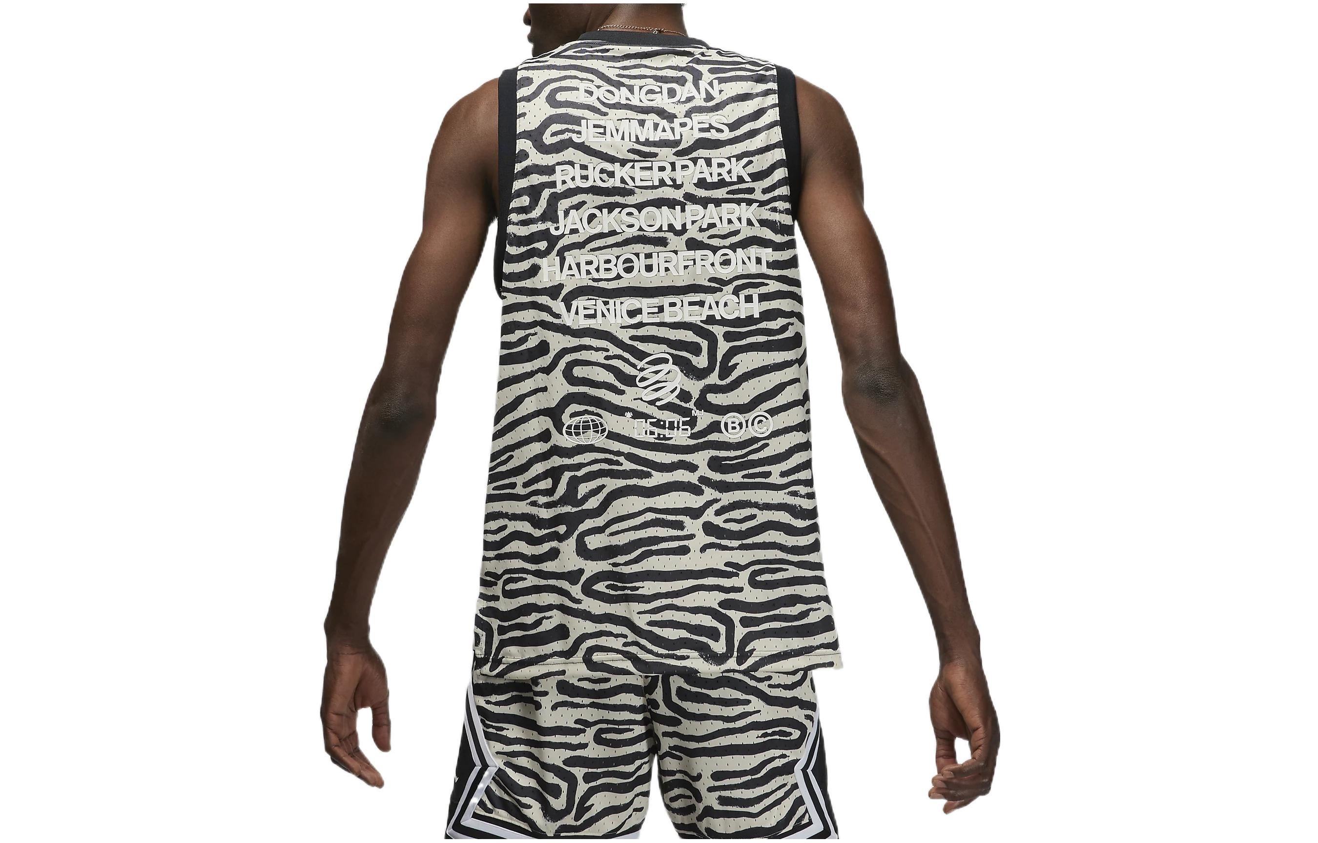 Men's Air Jordan Irregular Texture Alphabet Printing Mesh Training Sports Pearl White Vest DM1825-21 - 2