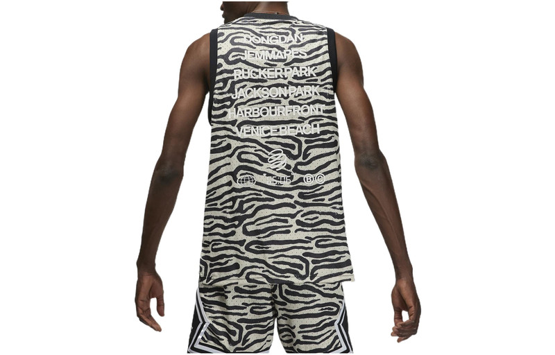 Jordan Men's Air Jordan Irregular Texture Alphabet Printing Mesh Training Sports Pearl White Vest DM1825-21 outlook