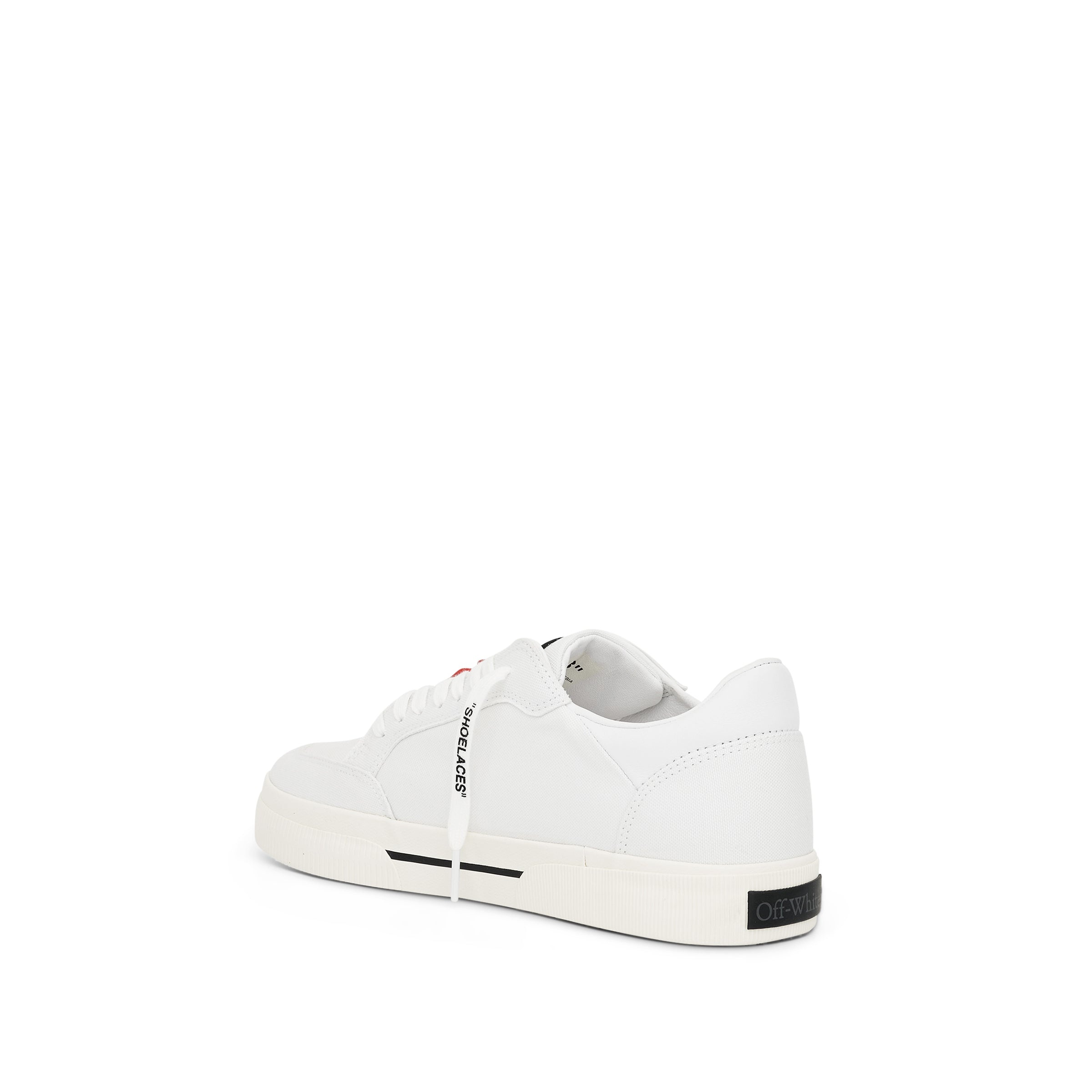 New Low Vulcanized Canvas Sneaker in White/Black - 3