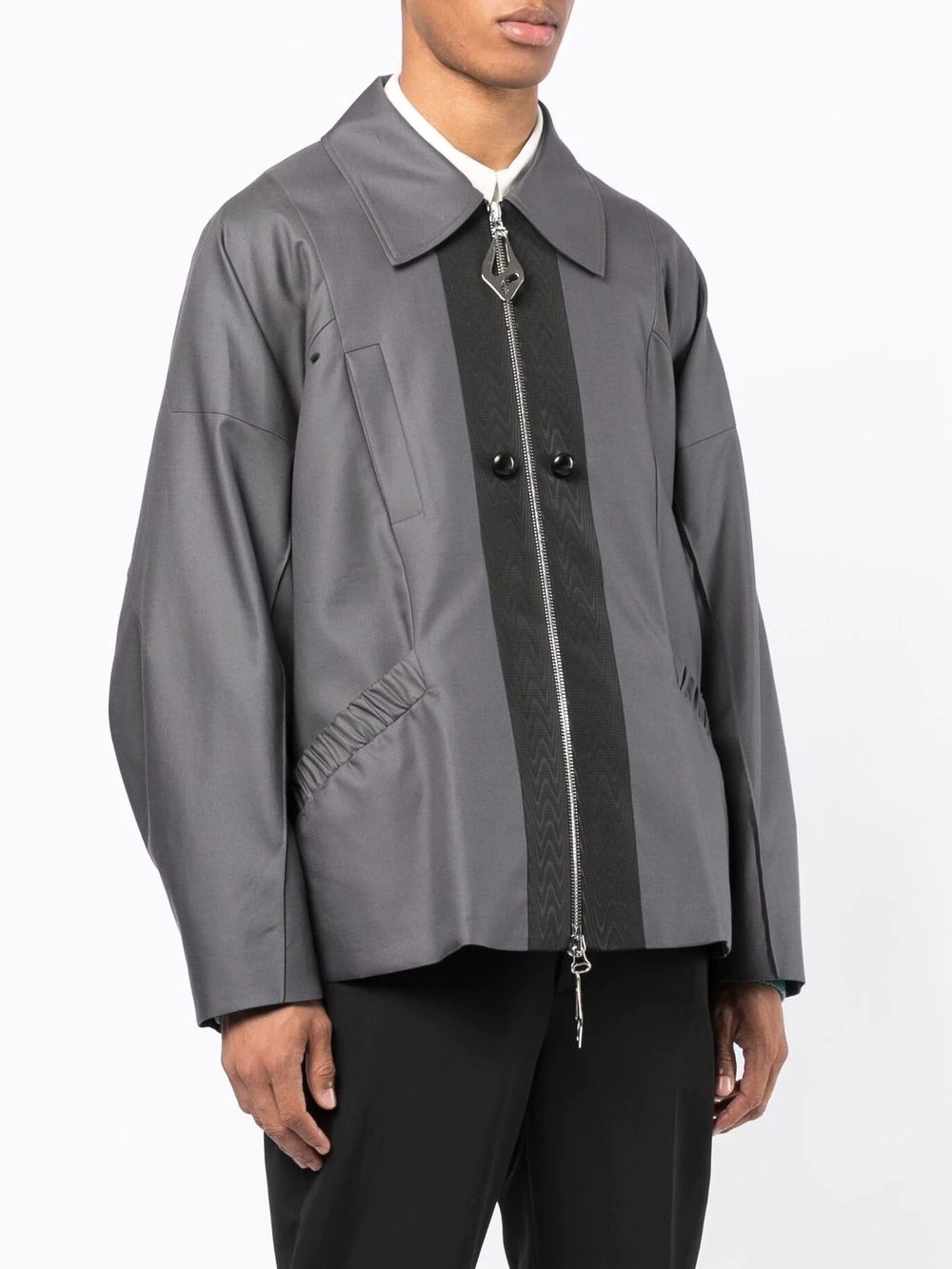 zip-up shirt jacket - 3