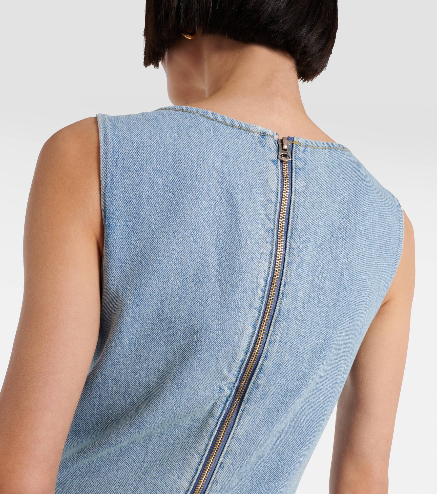 Western denim midi dress - 6