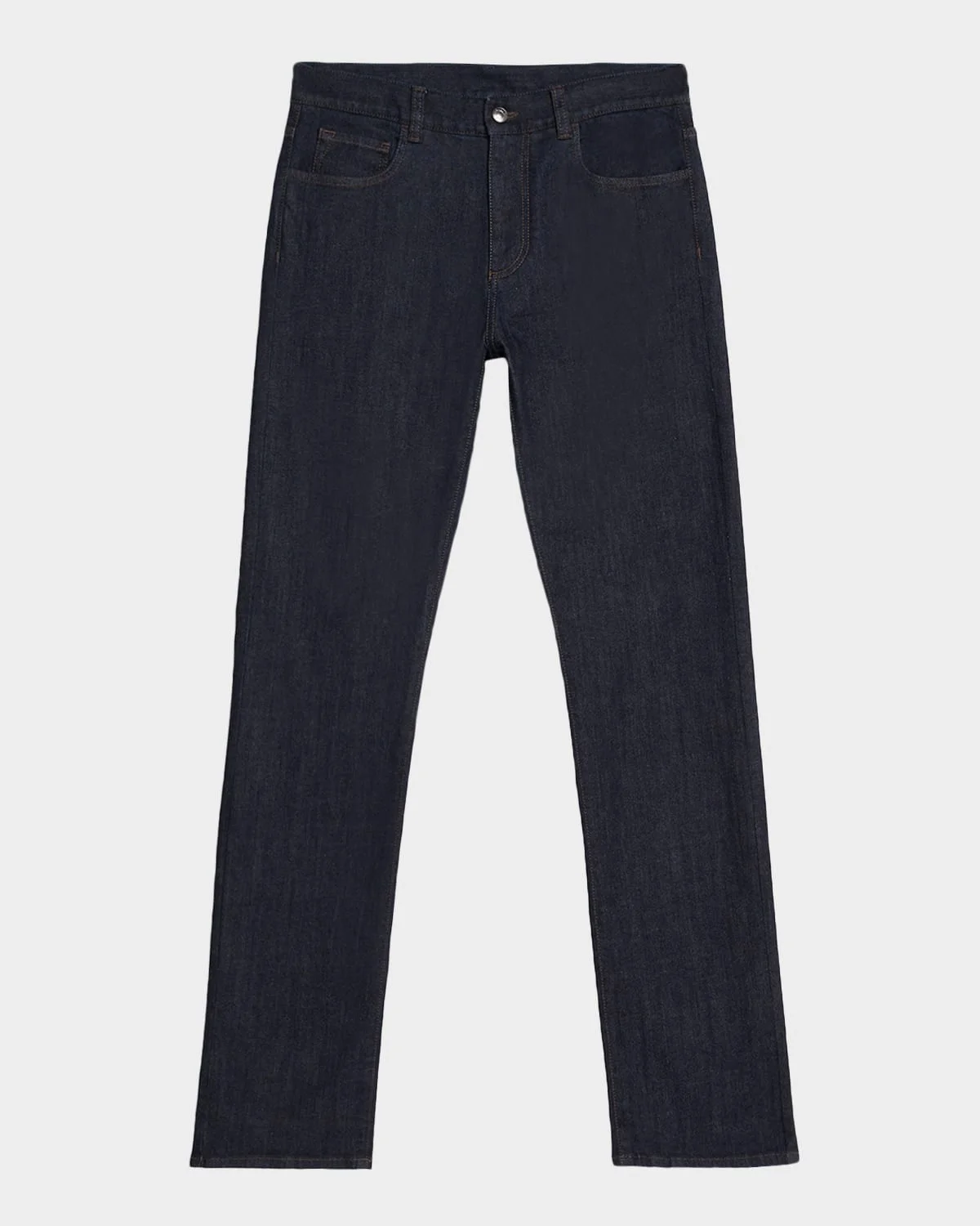 Men's Dark-Wash Denim Straight Fit Five-Pocket Pants - 1