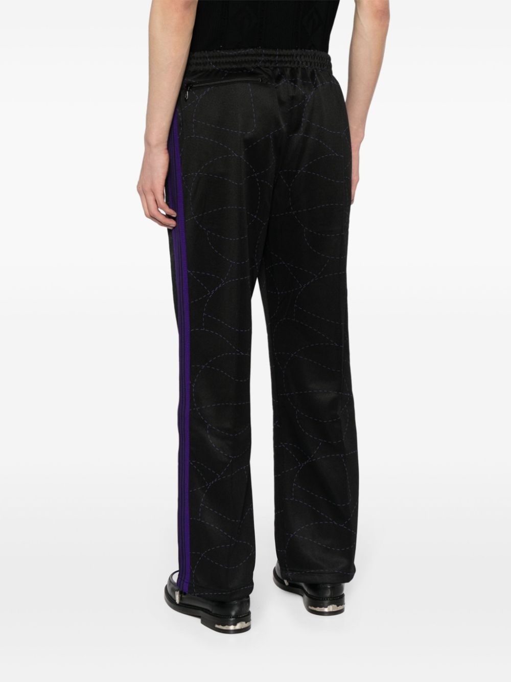 logo-embroidered straight-leg trousers - 4