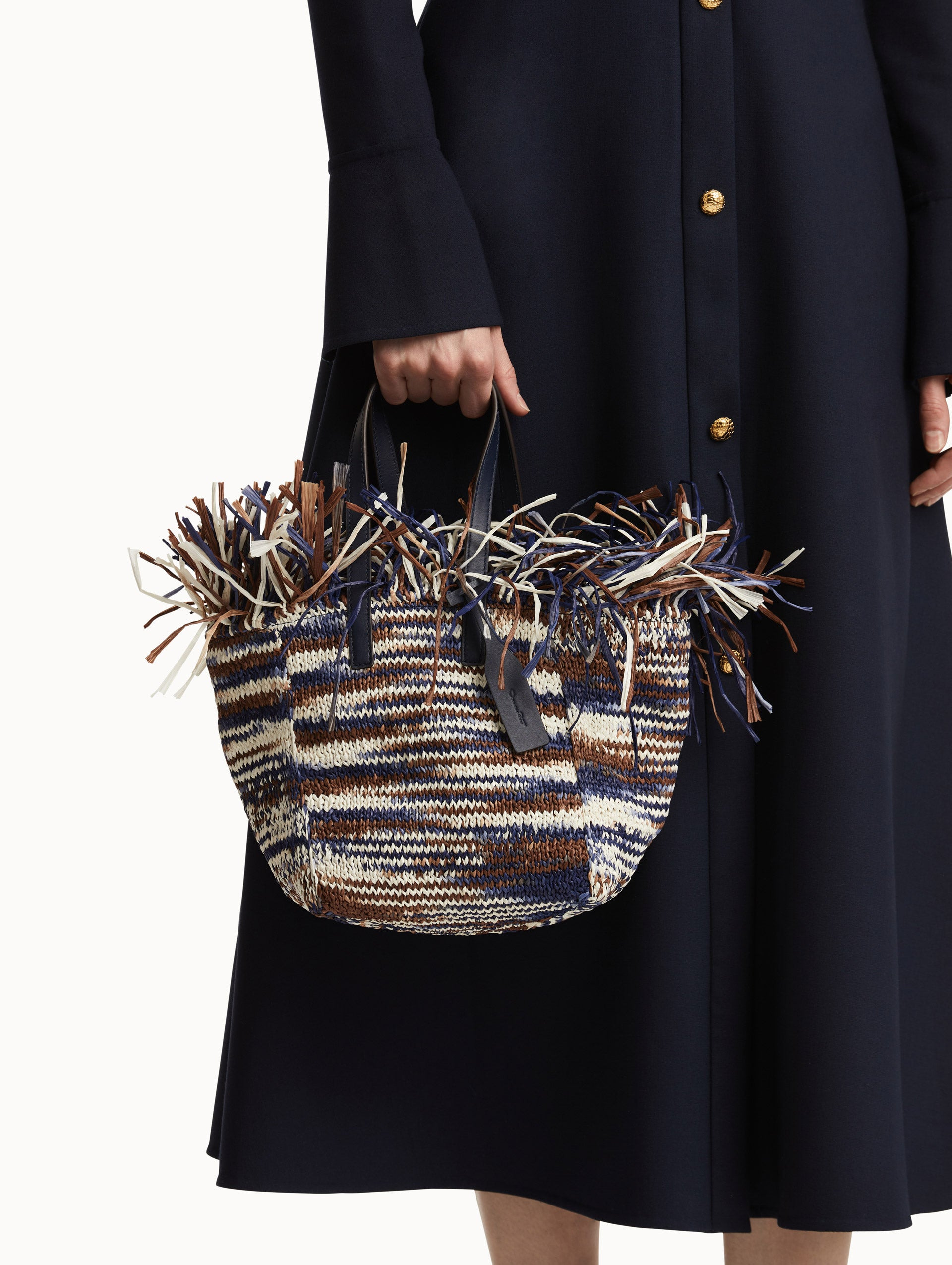 SMALL RAFFIA CROCHET SQUARE TOTE - 2