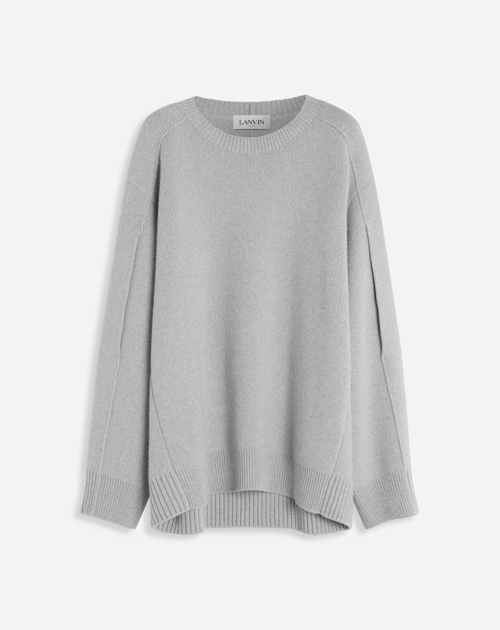 ROUND NECK CAPE BACK JUMPER IN WOOL AND CASHMERE - 1
